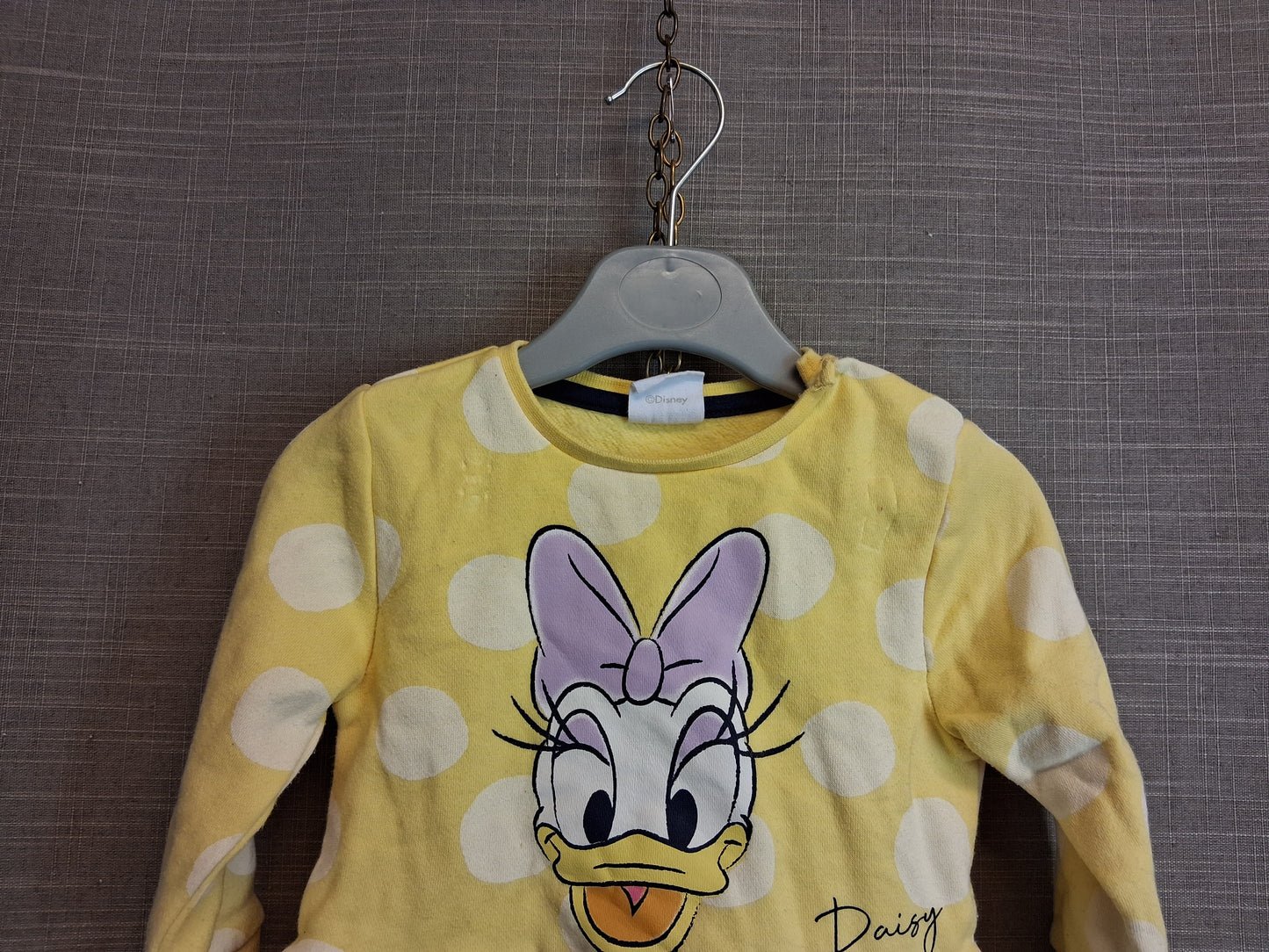 F&F Disney Daisy Long Sleeve T-Shirt Yellow Spotty Age 3-6 Months