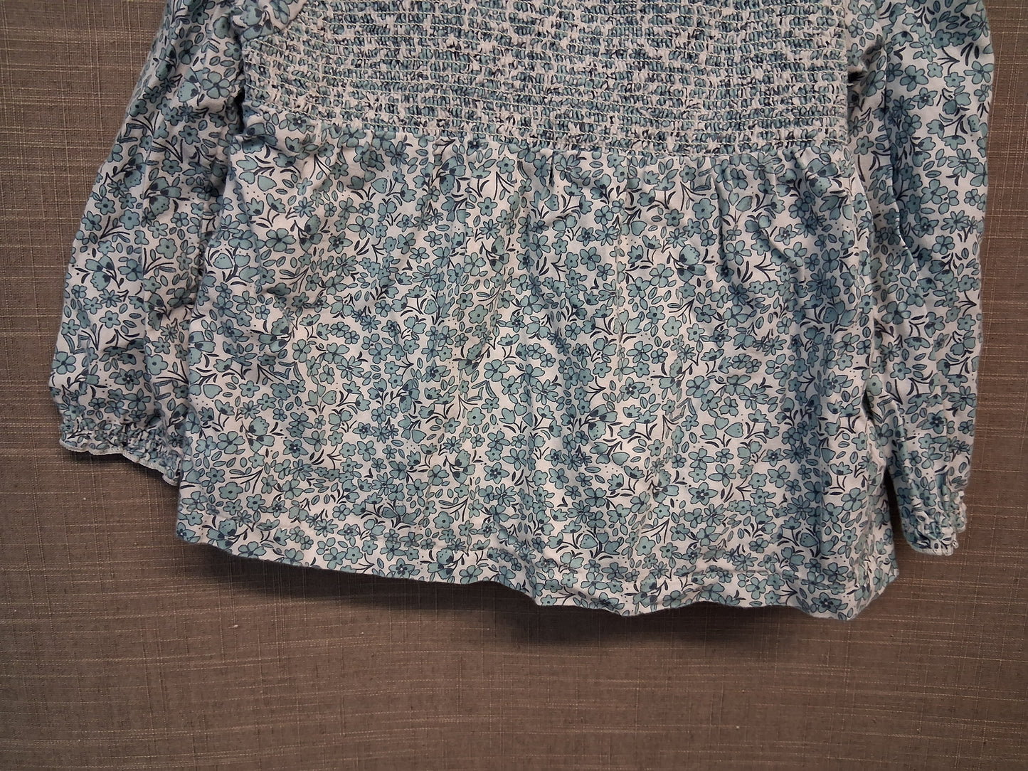 Marks & Spencer Girls Blue Floral Long Sleeve Top Age 12-18 Months