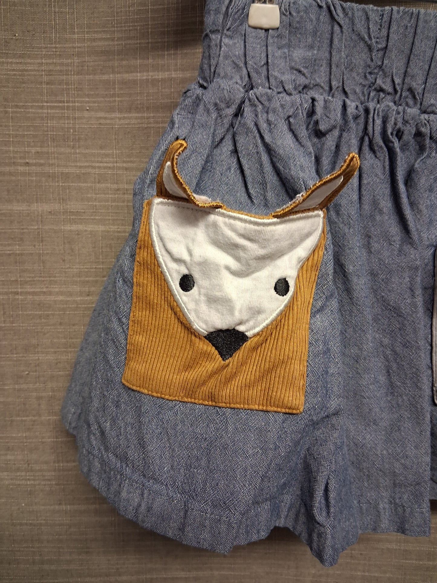 Lilly + Sid Blue Chambray Denim Skirt Lined Pockets Age 2-3 Years