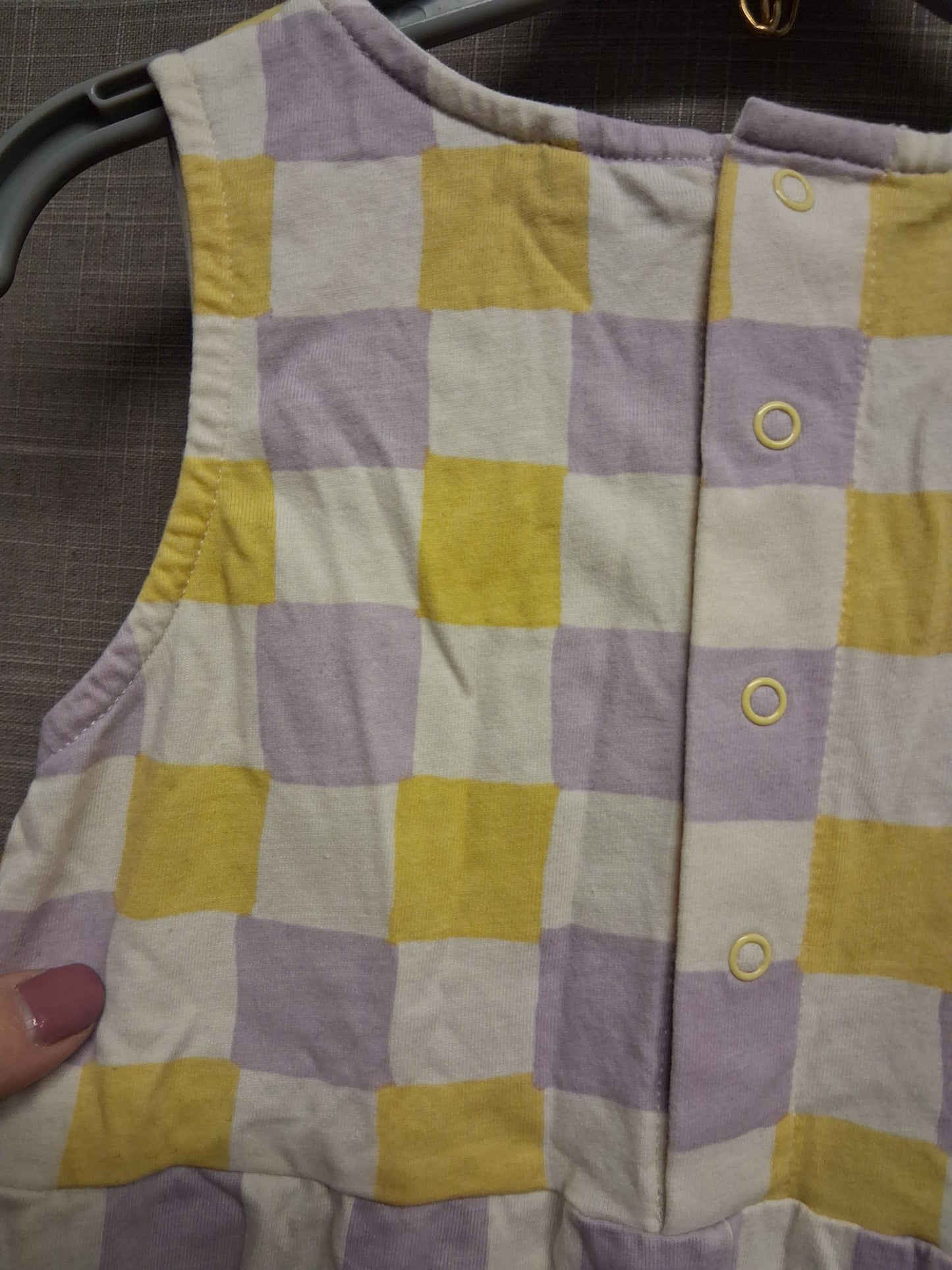 John Lewis Girls Check Lilac Yellow Romper Jumpsuit Age 2-3 Years