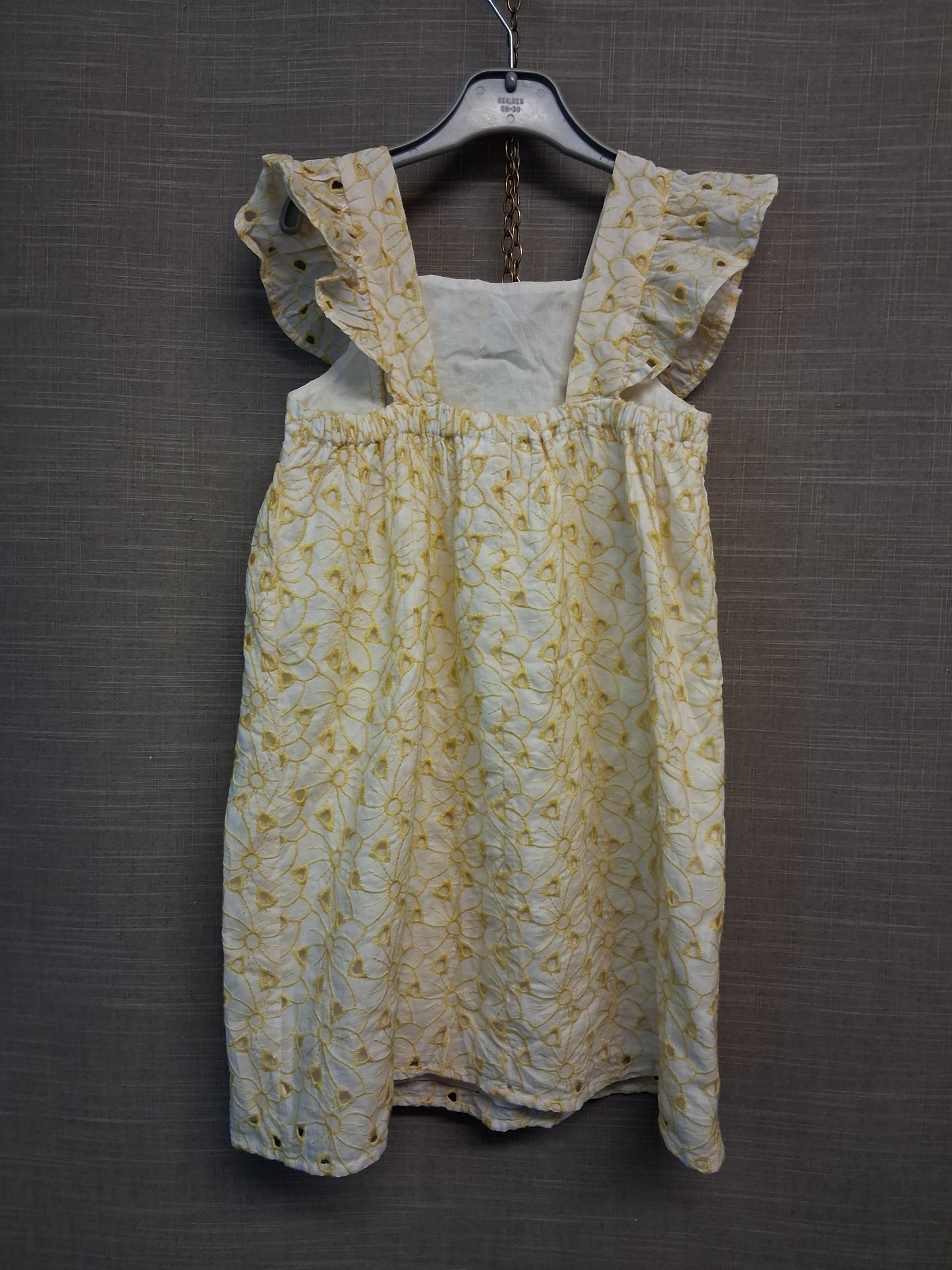 Primark Girls Brodiere Anglaise Yellow Floral Dress Age 6-7 Years