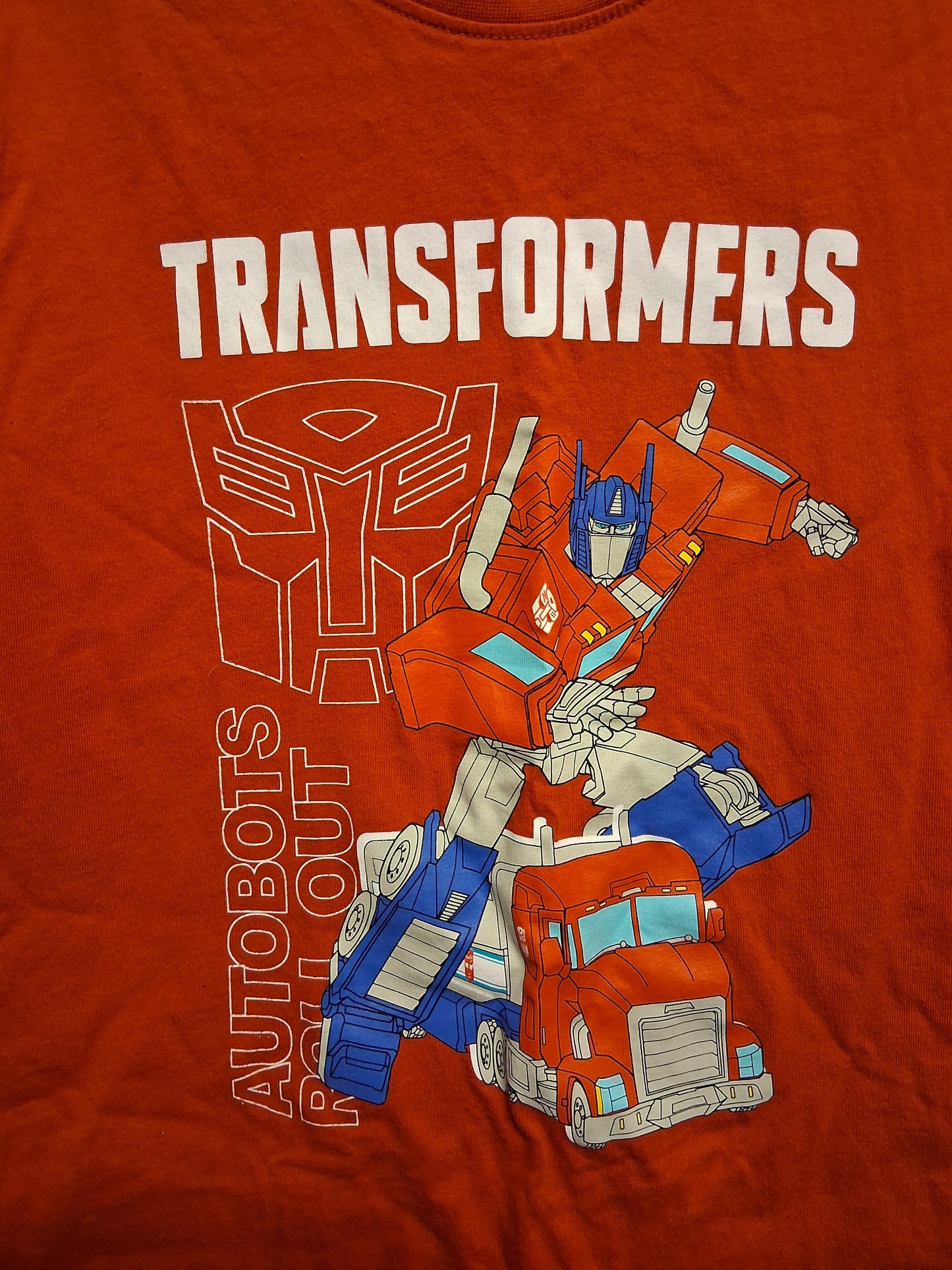 Transformers Boys T-Shirt Short Sleeve Red Jersey Age 7-8 Years