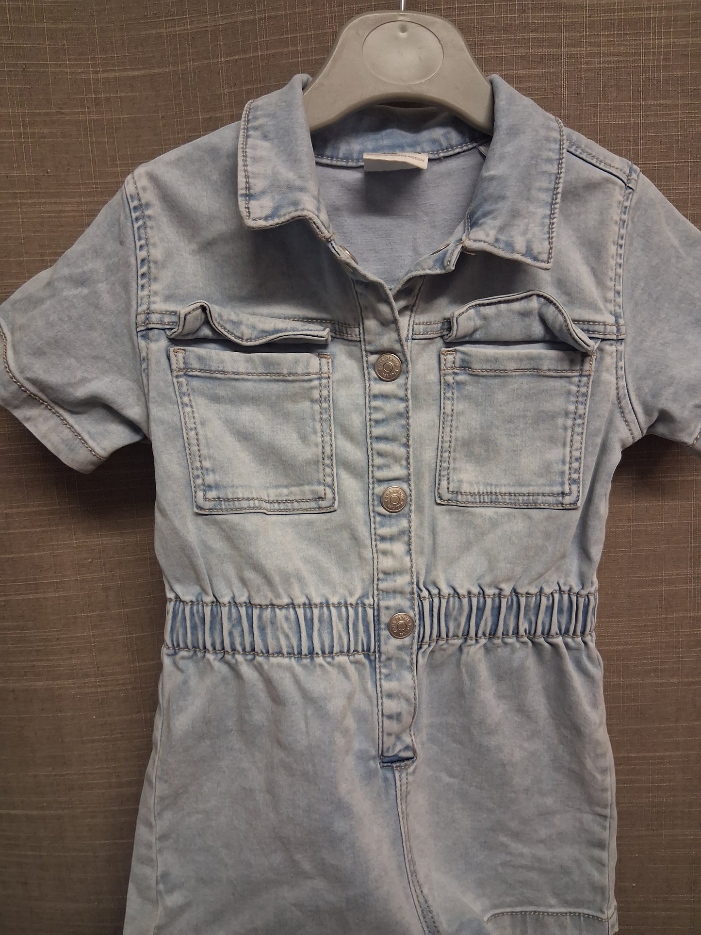 Zara Playsuit Denim Short Sleeve Blue Age 2-3 Years