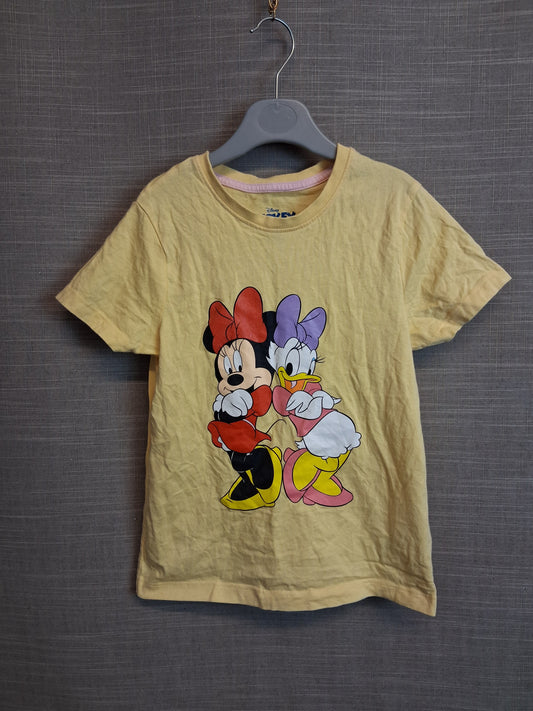 Primark Disney Minnie Mouse and Daisy Yellow Jersey T-Shirt Age 6-7 Years