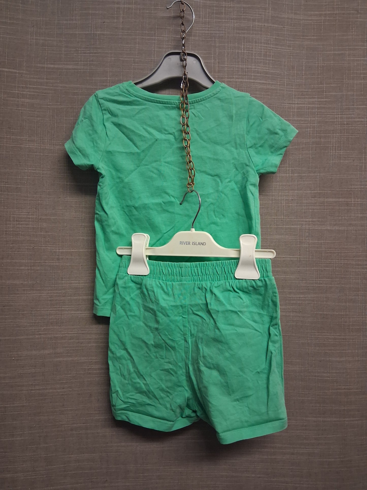 George Unisex 2 Piece Outfit Shorts & T-Shirt Green Age 2-3 Years