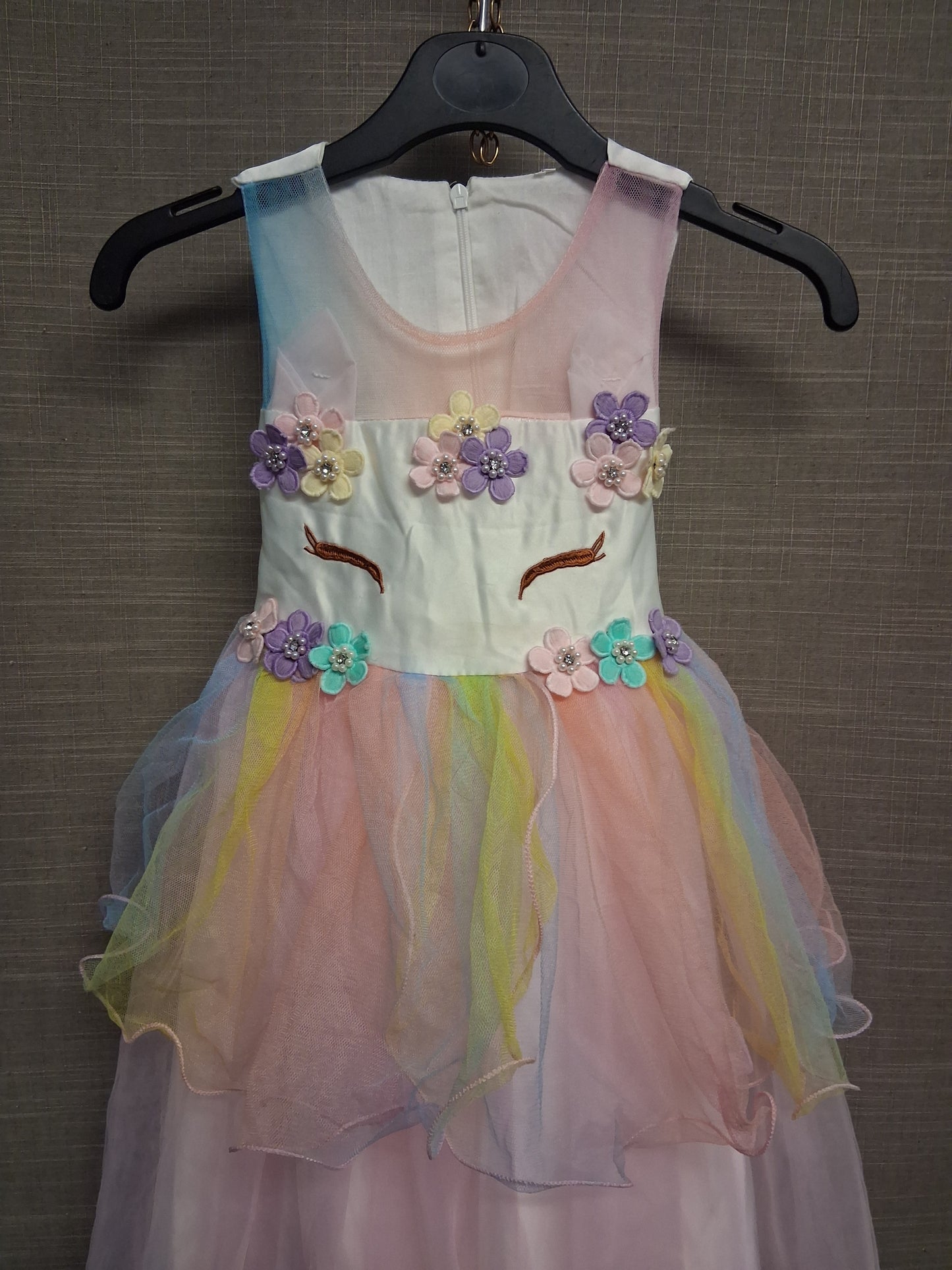 Shein Girls Rainbow Unicorn Theme Party Dress Age 6-7 Years