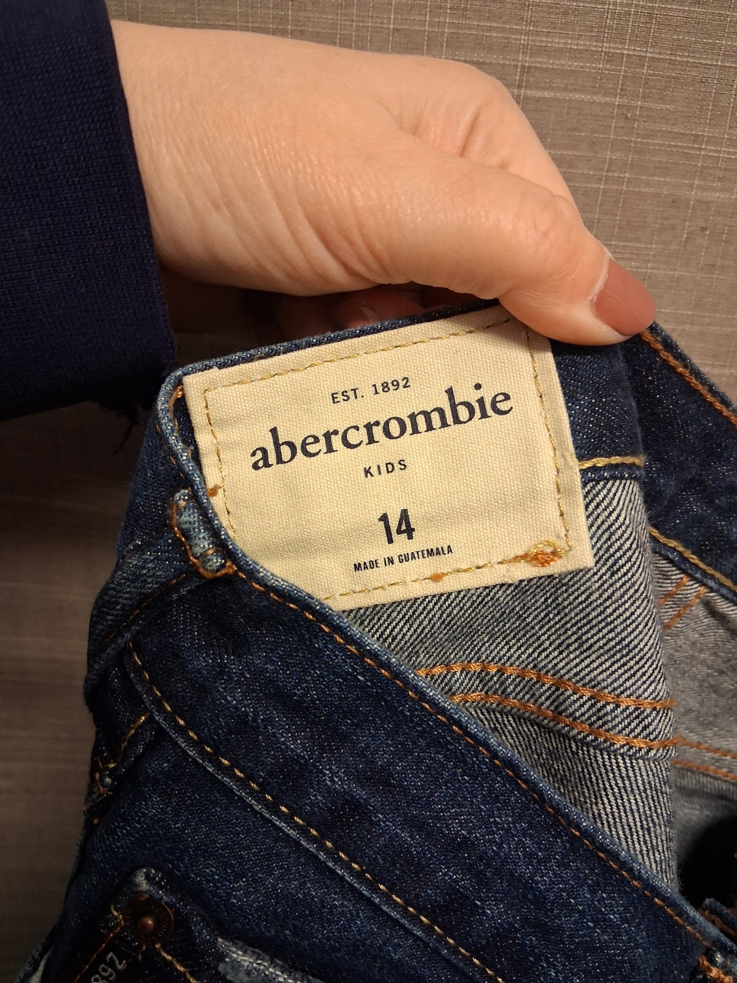 Abercrombie and Fitch Skinny Darkwash Blue Denim Jeans Age 14 Years