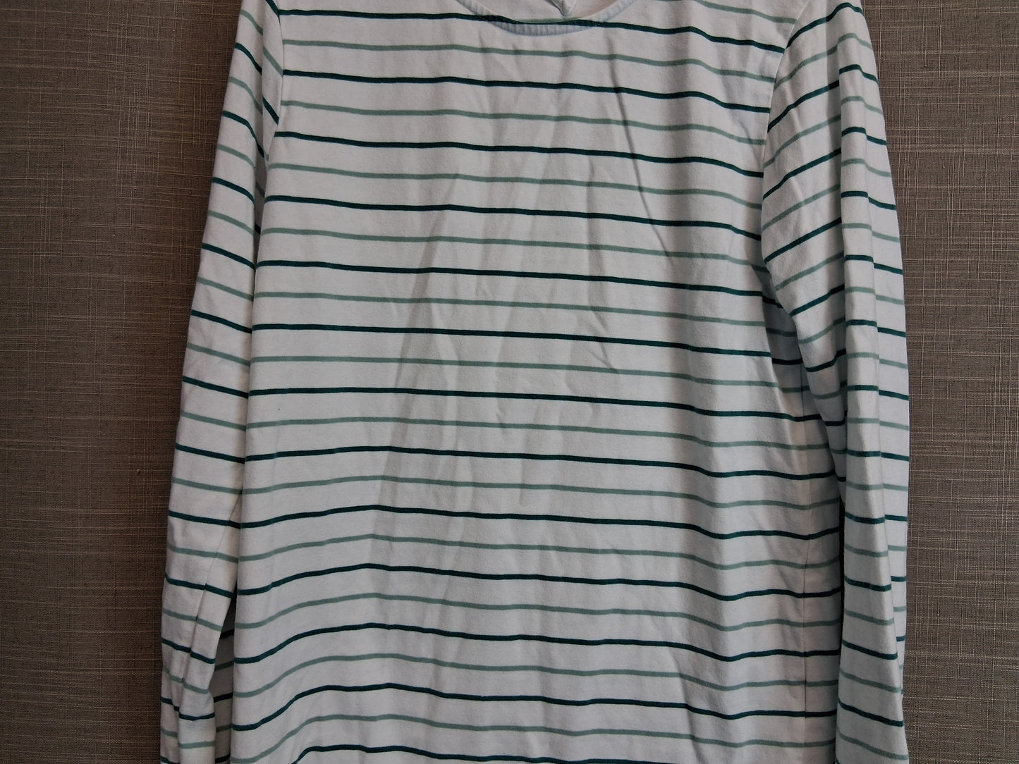 FatFace Girls Long Sleeve Jersey T-Shirt Age 12-13 Years Green Stripe