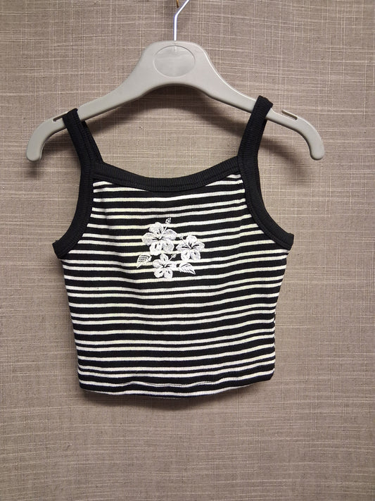 New Look Girls Striped Embroidered Floral Cami Crop Top Age 9 Years New