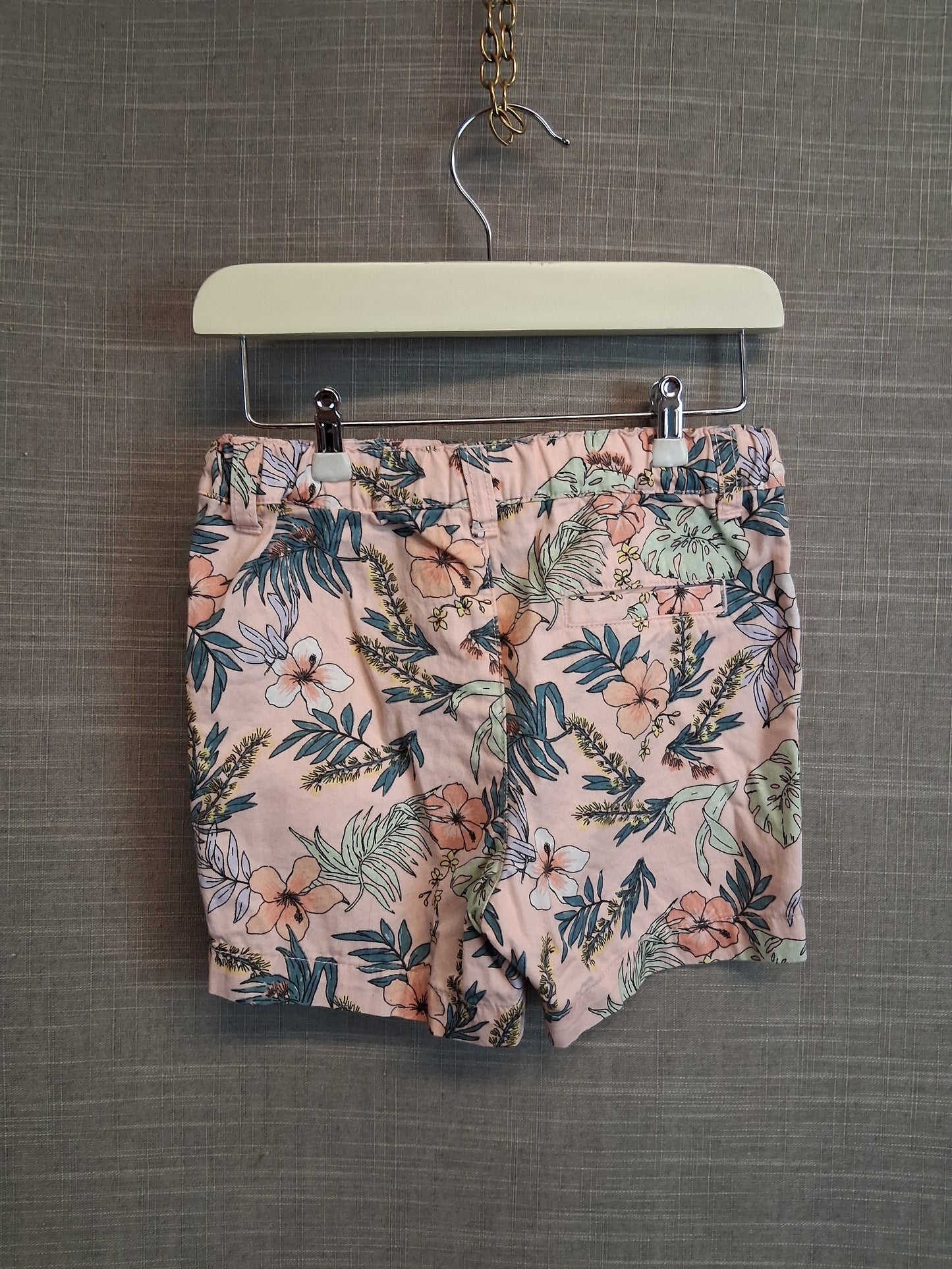 Primark Girls Floral Pink Shorts Age 12-18 Months Adjustable Waist