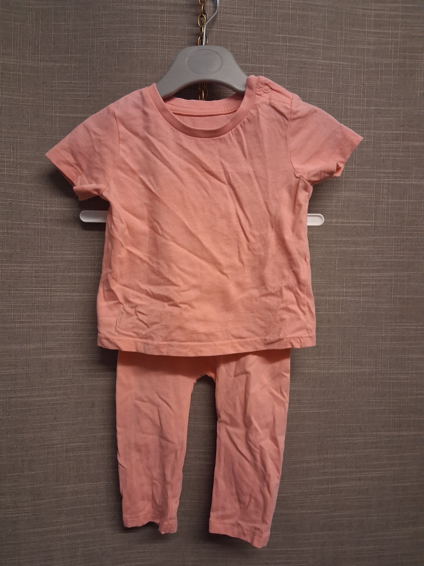 Matalan Girls Pink 2 Piece Outfit T-Shirt and Leggings Age 3-6 Months