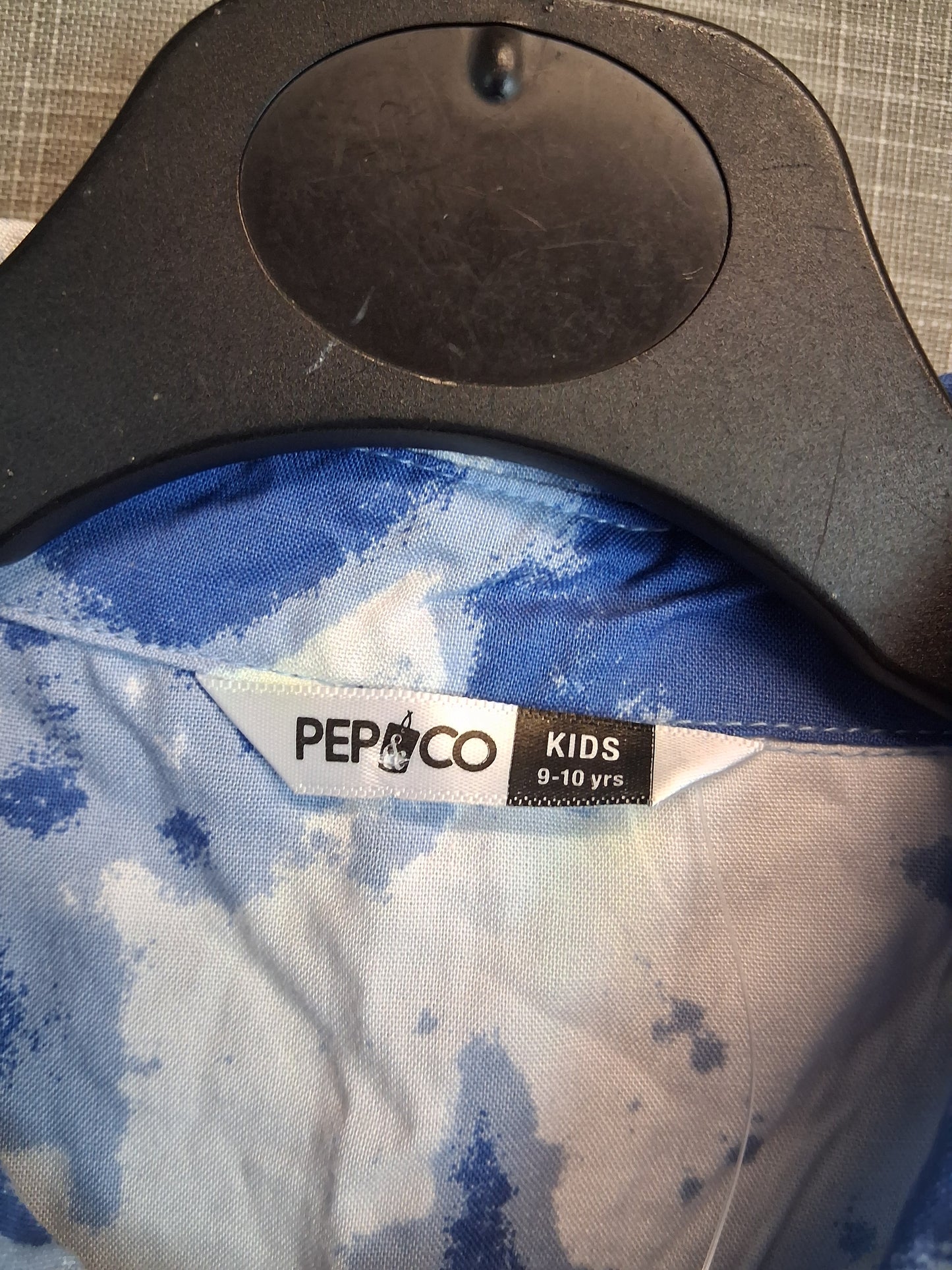 Pep & Co Boys Short Sleeve Shirt Age 9-10 Years Blue Tie Dye New