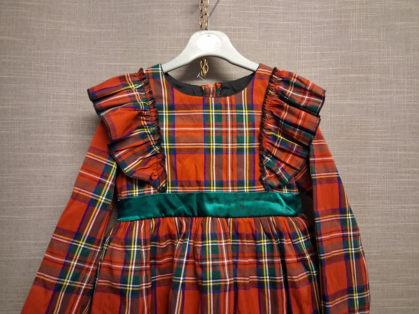 Shein Girls Red Tartan Party Dress Age 8 Years