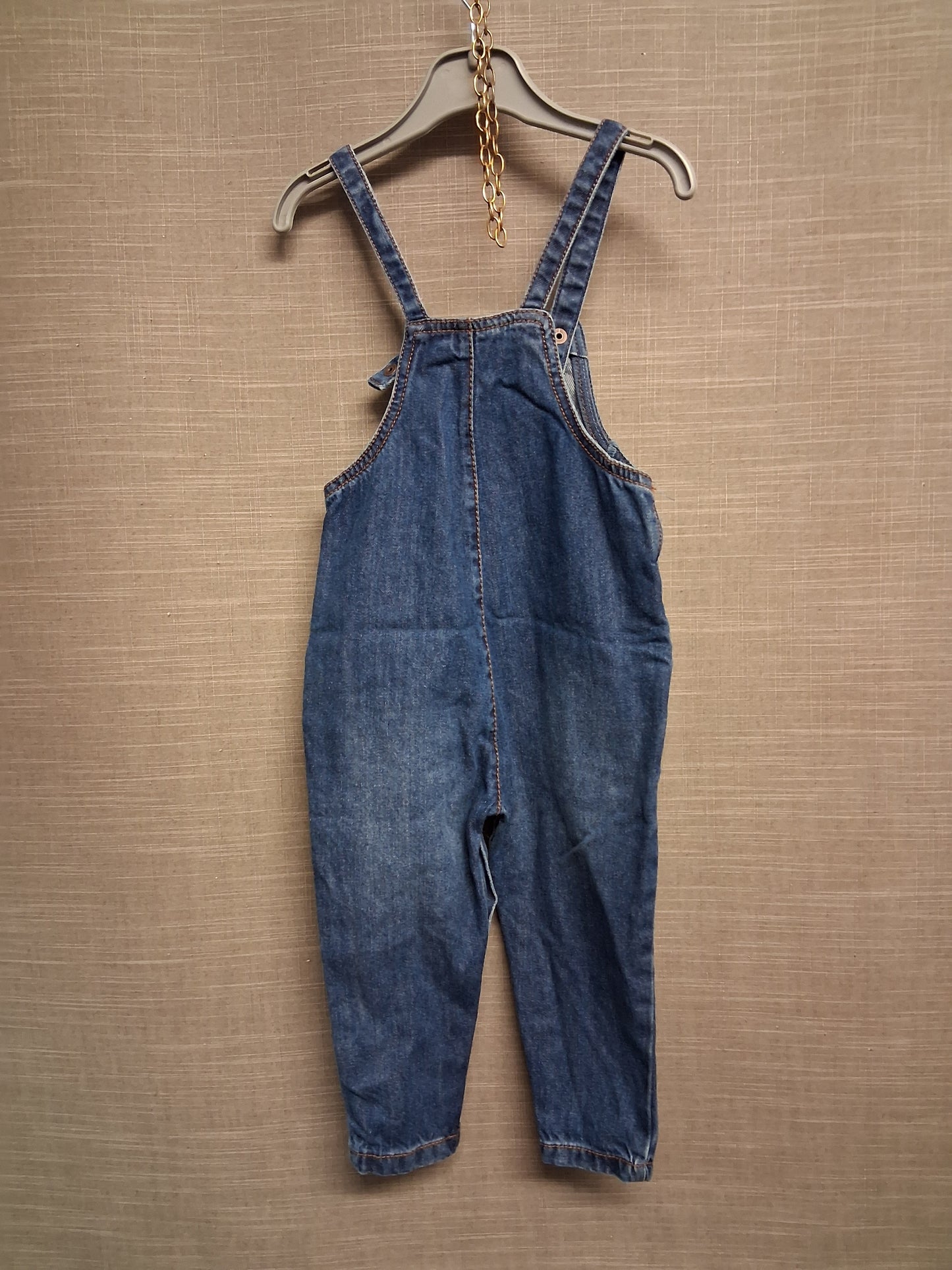 Next Girls Denim Dungarees Blue Age 18-24 Months