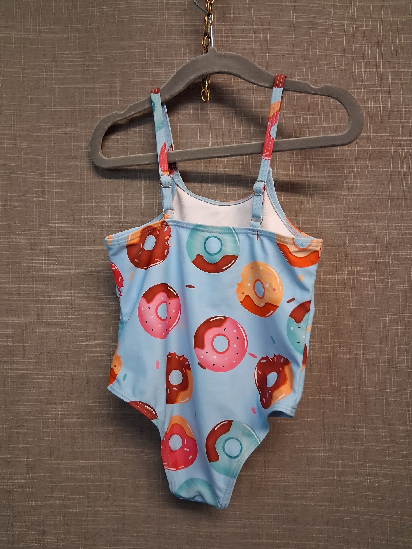 Shein Girls Donuts Swimsuit One Piece Blue Age 4 Years