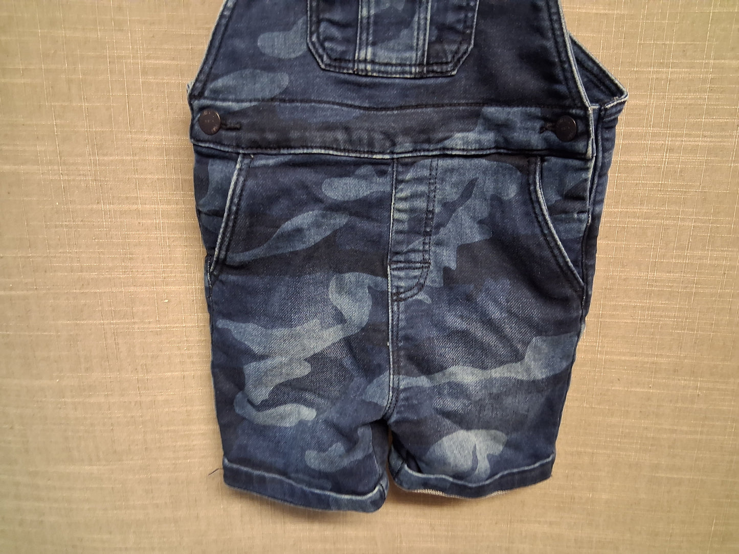 Next Boys Short Dungarees Blue Camouflage Age 2-3 Years