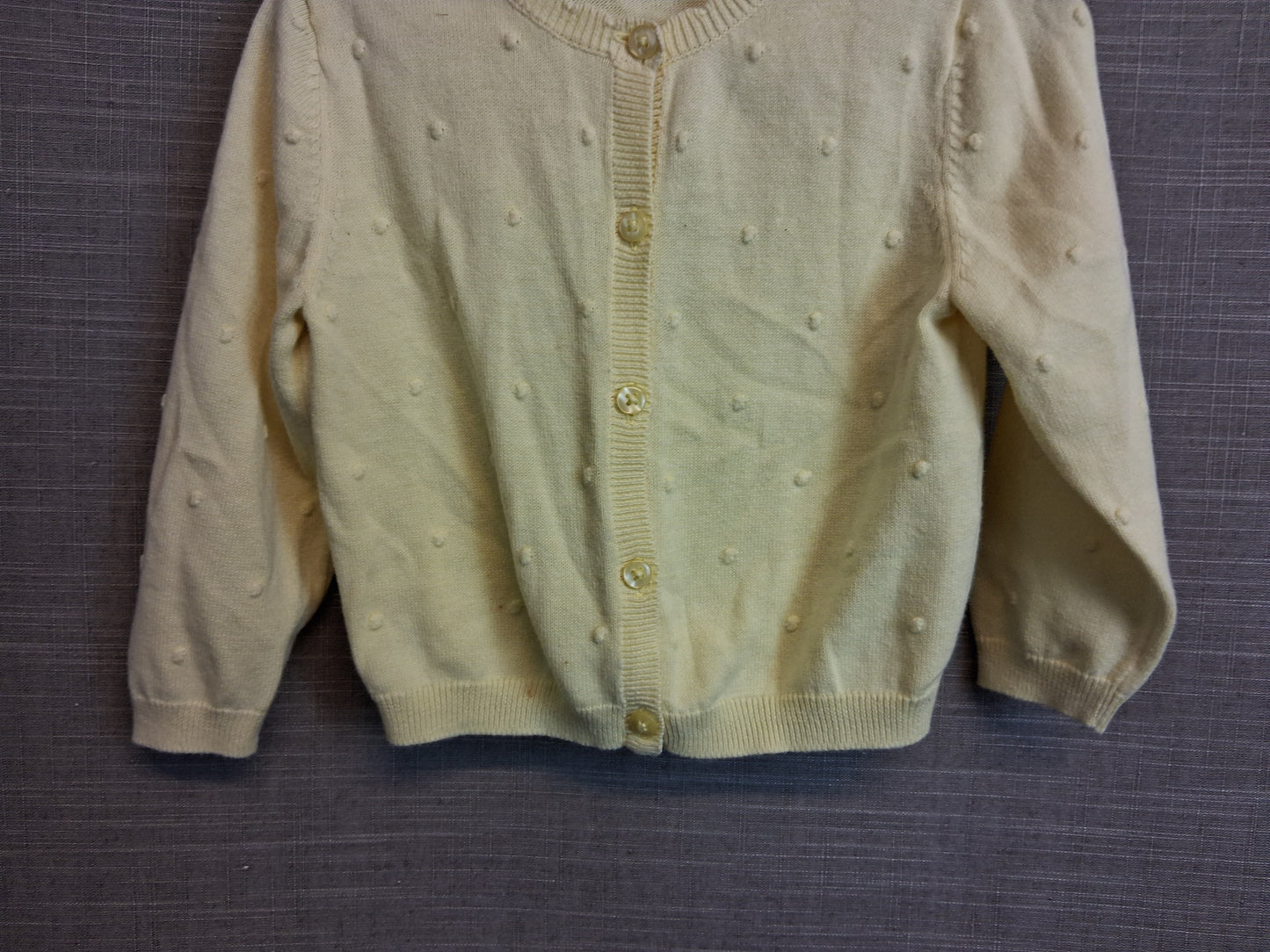 Matalan Girls Yellow Knitted Cardigan Age 18-24 Months 100% Cotton