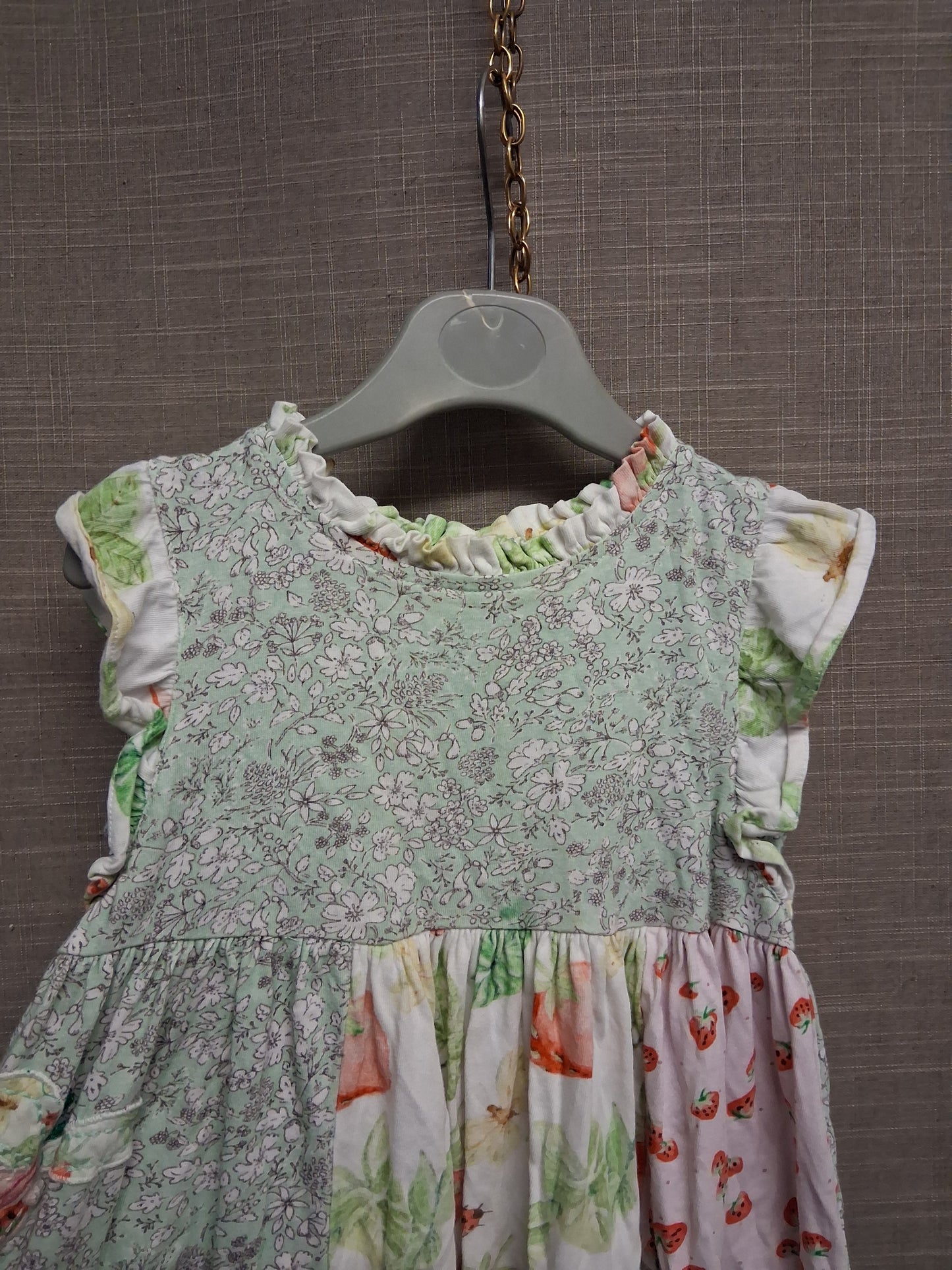 Next Girls Patchwork Sleeveless Jersey Dress Multicolour Age 2-3 Years