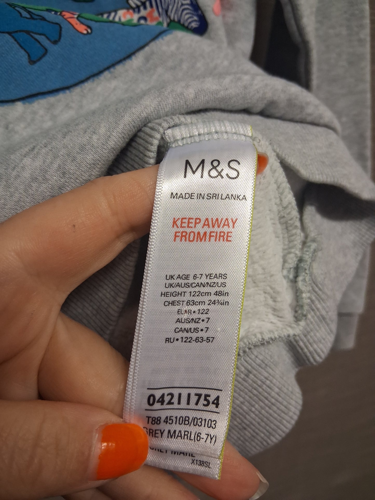 Marks and Spencer Sweater Grey Planet Graphic Boys Age 6-7 Years