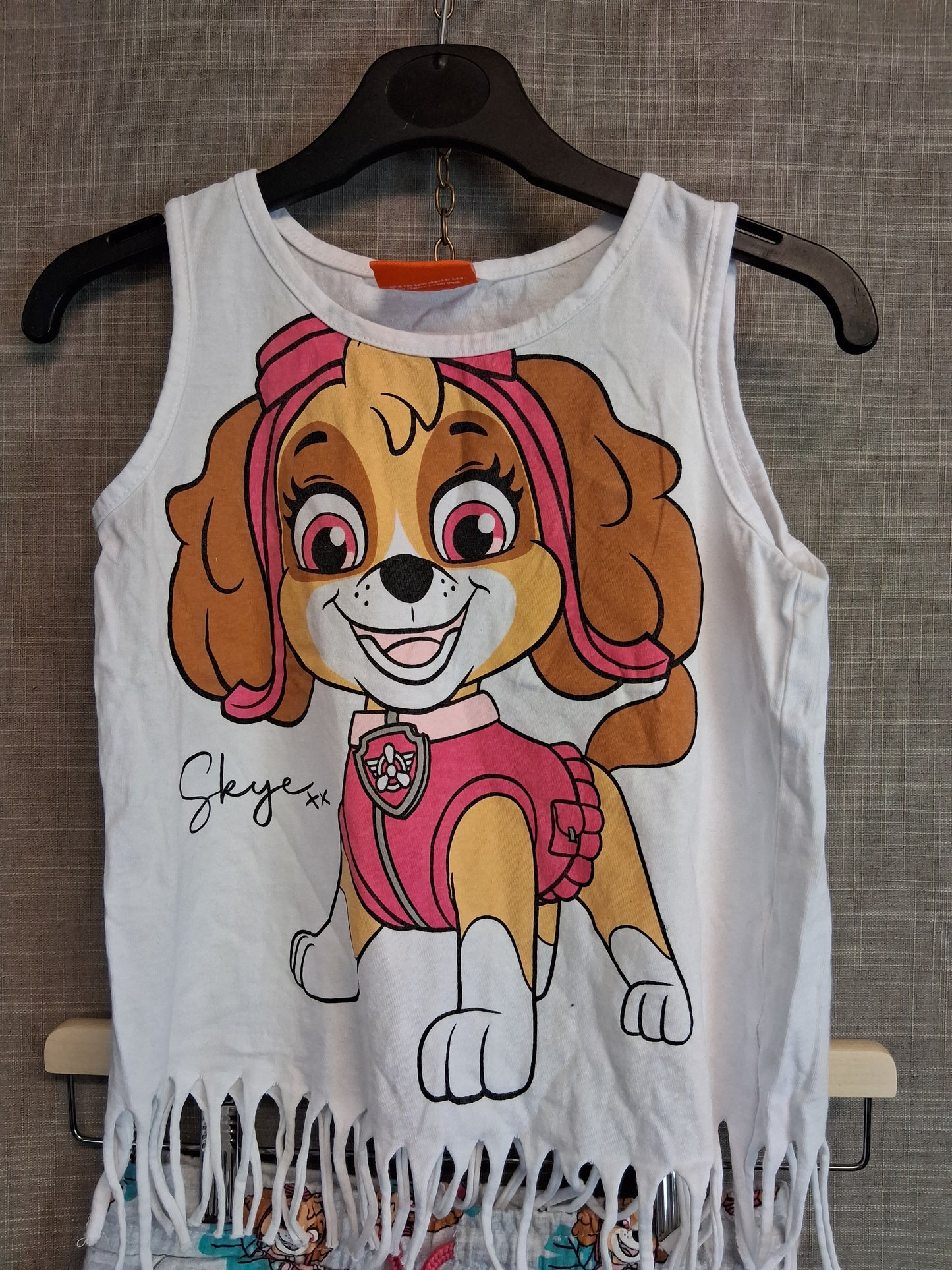 Nickelodeon Paw Patrol Girls 2 Piece Outfit Vest and Shorts Age 7-8 Years
