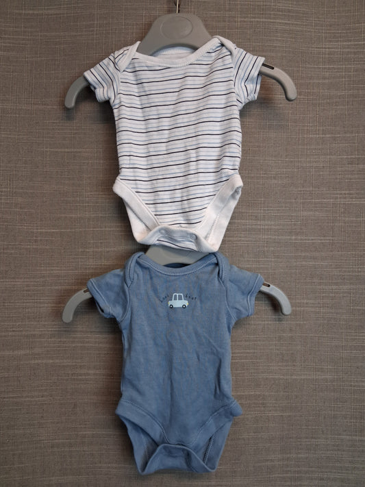 George Boys 2 Bodysuits Age Tiny Baby Short Sleeve