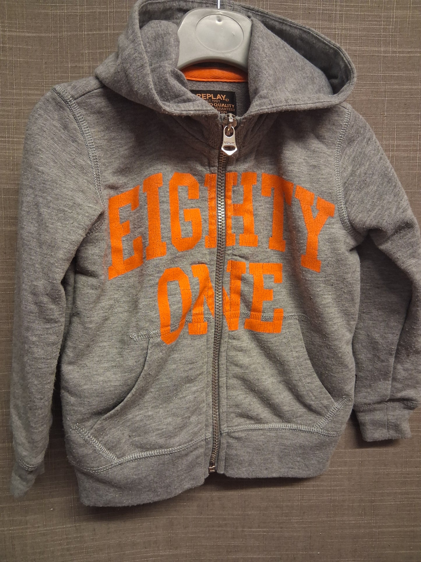 Replay Hoodie Boys Grey Full Zip Designer Age 18 Months