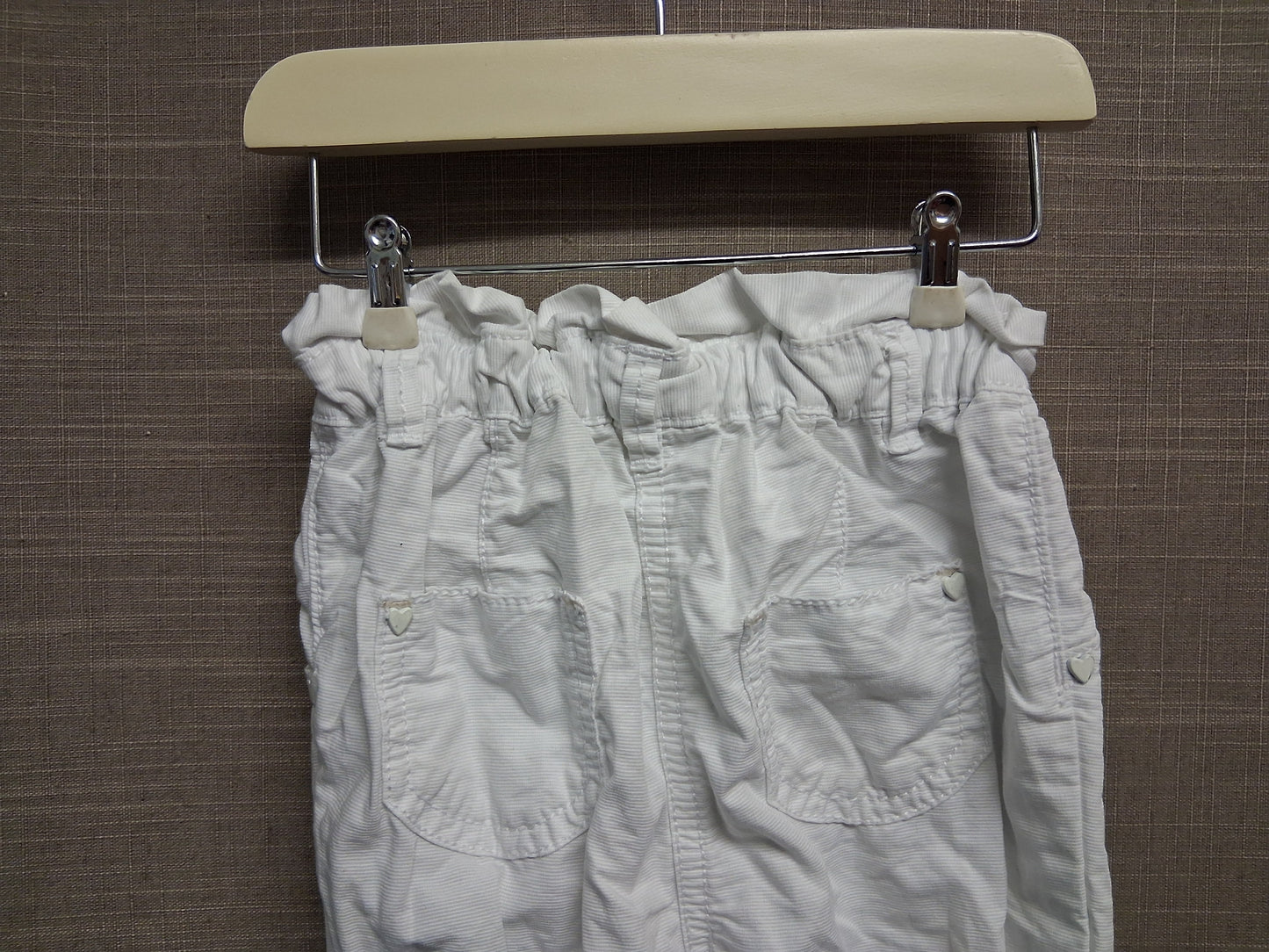 George Girls White Paperbag Trousers Elastic Waist Age 2-3 Years