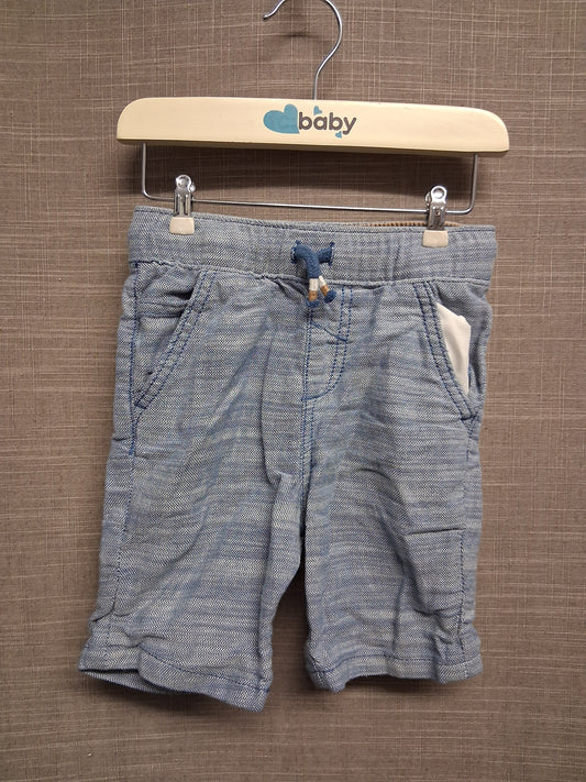 Nutmeg Boys Blue Shorts Elastic Waist Age 12-18 Months 100% Cotton