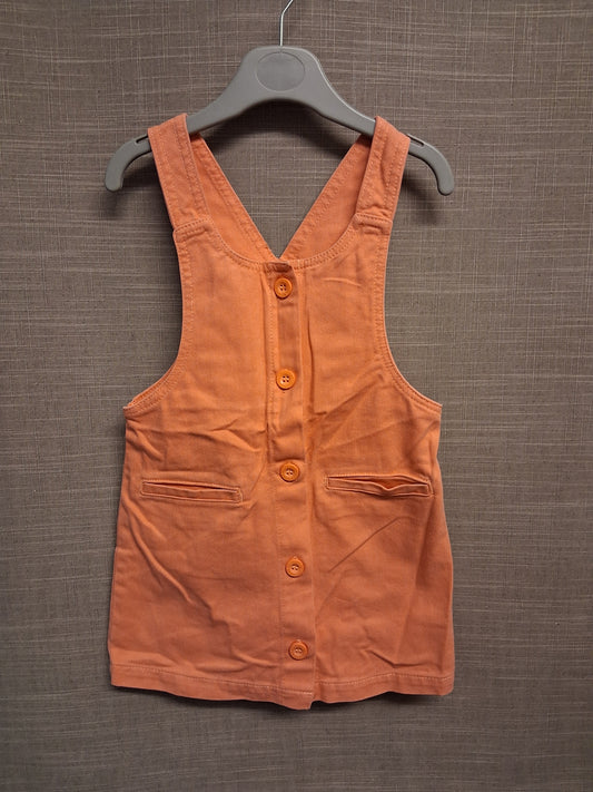 Fearne by Fearne Cotton Girls Coral Pink Pinafore Dress Age 2-3 Years