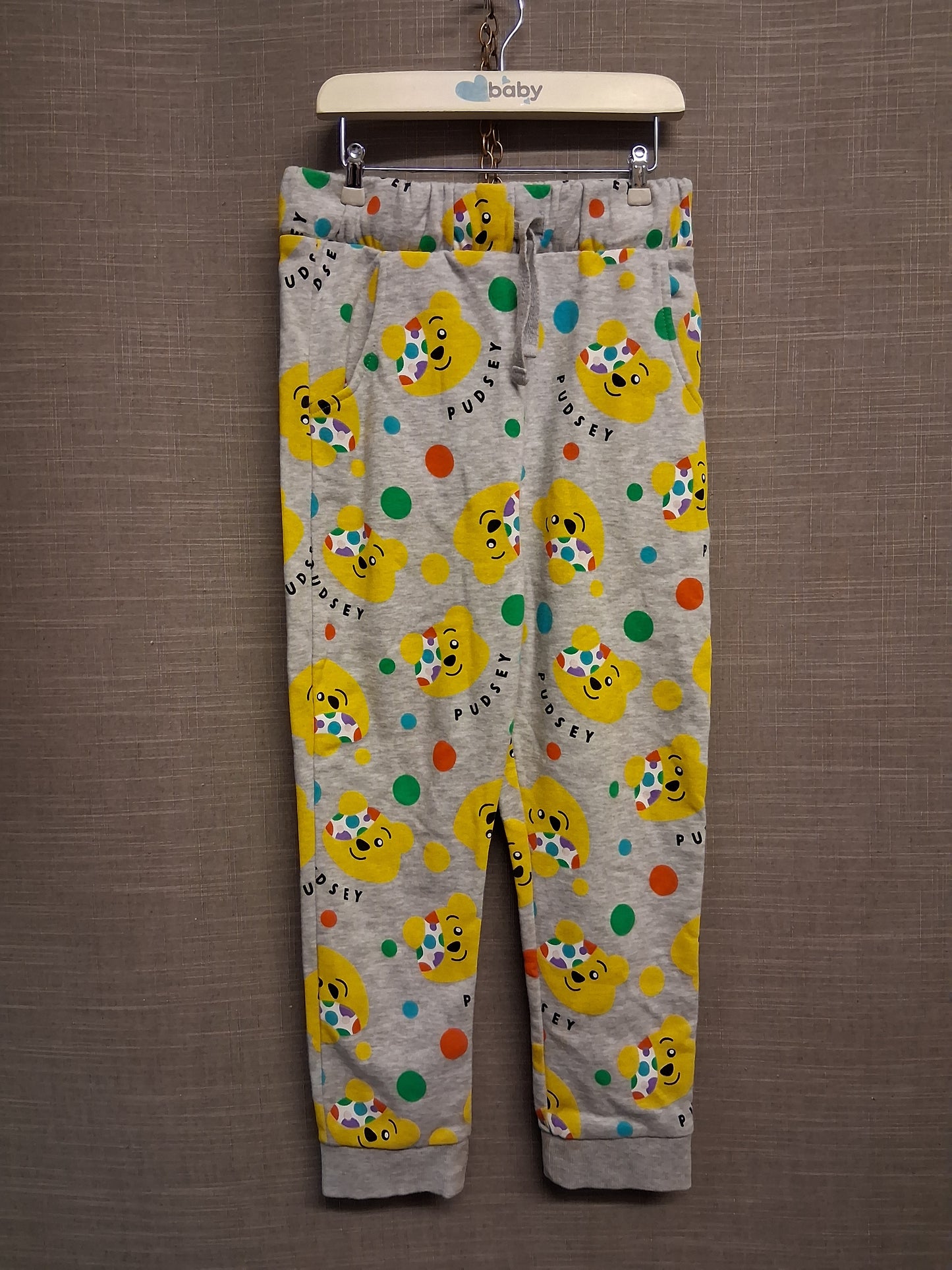 George Unisex "Pudsey" Children in Need Grey Joggers Age 6-7 Years