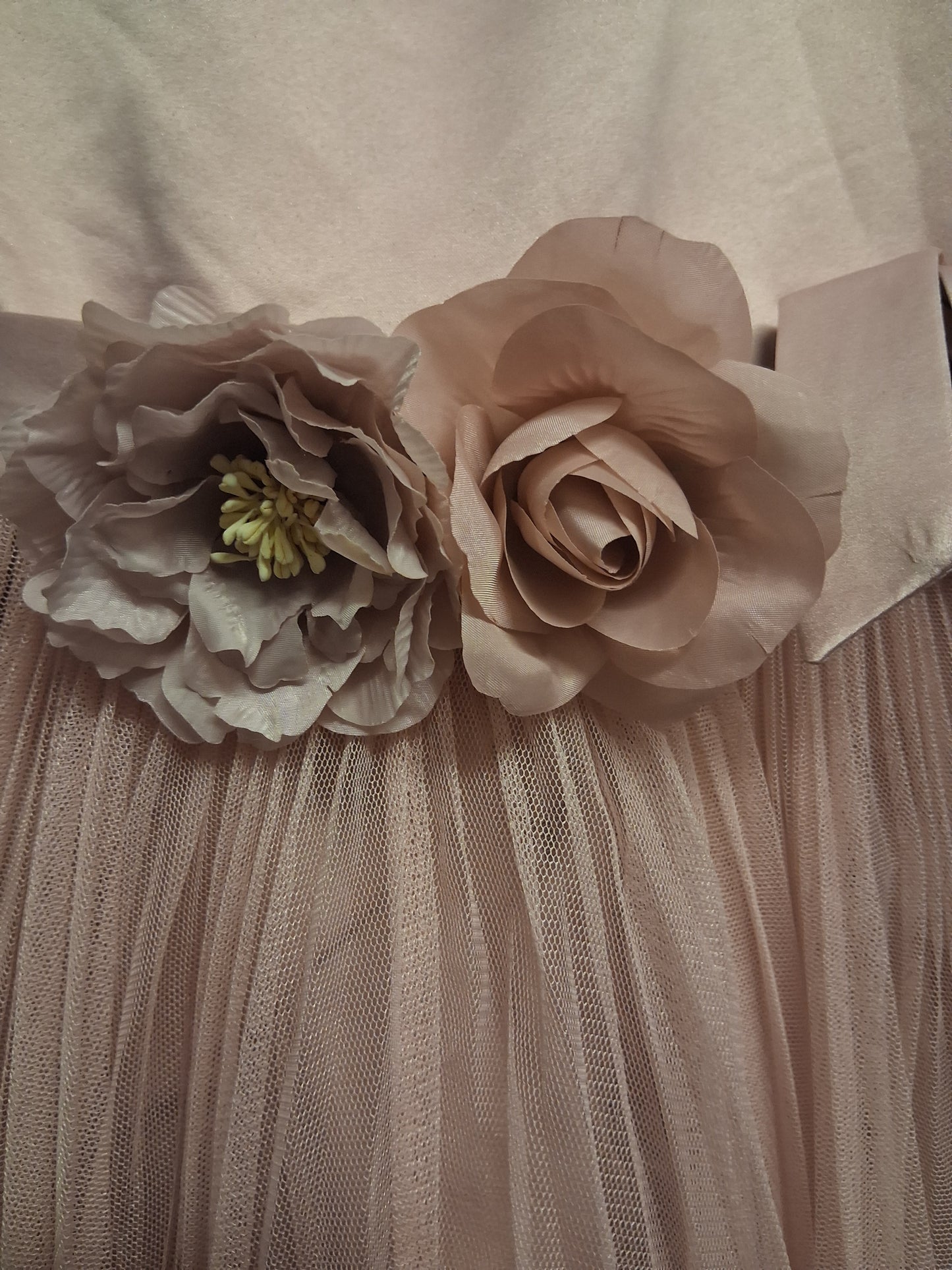 Monsoon Girl Blush Pink Bridesmaid Christening Dress 3D Floral Detail Age 8 Years