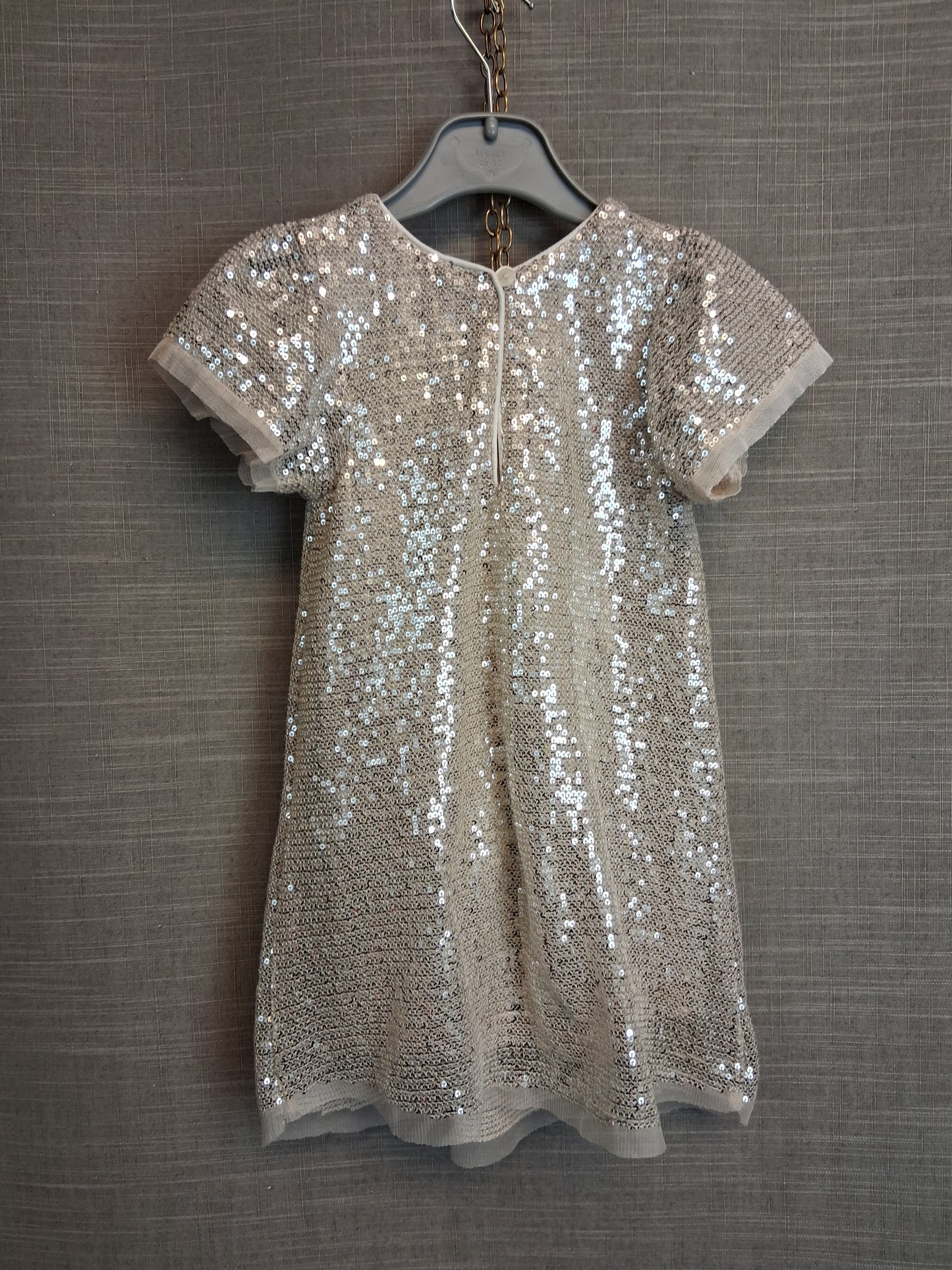 Primark Girls Gold Iridescent Sequin Dress Age 2-3 Years