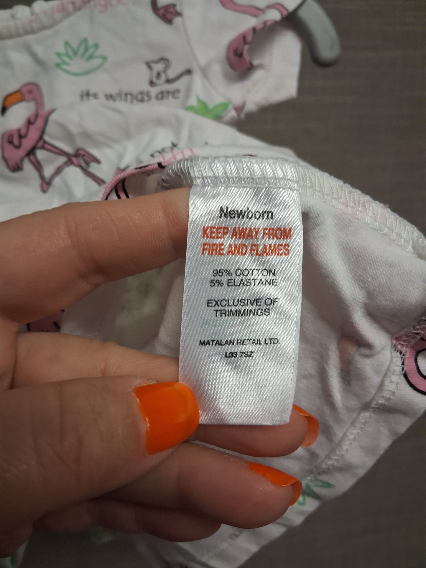 Matalan That's Not My Flamingo T-Shirt Dress White Multicolour Age Newborn