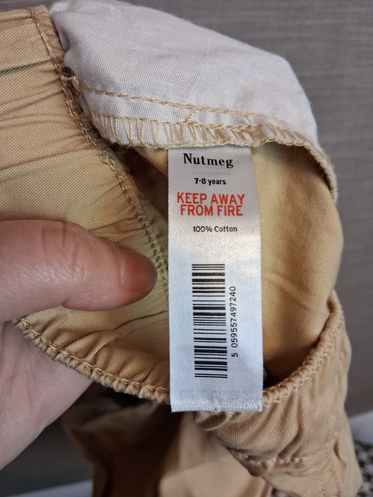 Nutmeg Boys Beige Chino Shorts Age 7-8 Years