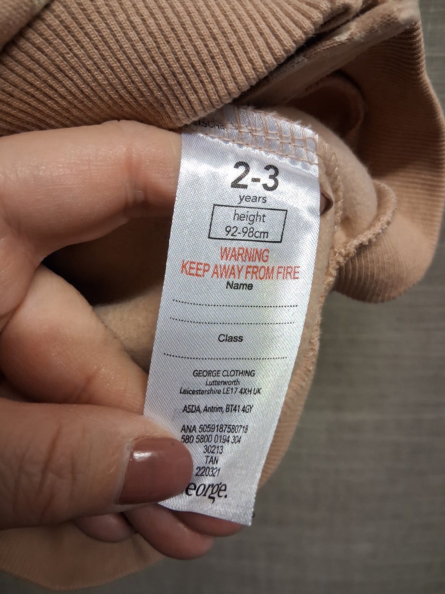 George Girl Beige Jersey Hoodie Animal Print Age 2-3 Years New