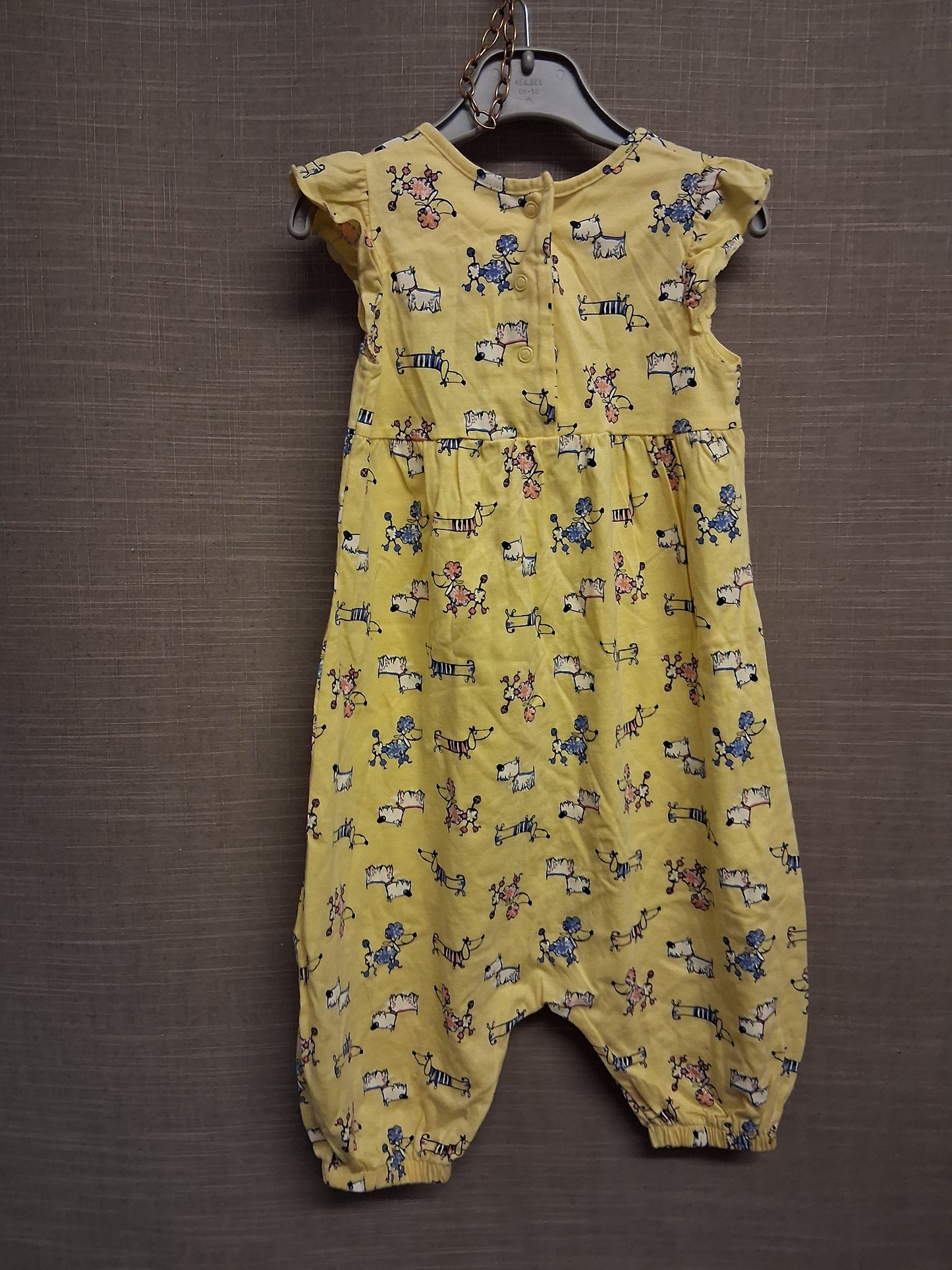Nutmeg Girls Romper Yellow Dog Theme Age 2-3 Years