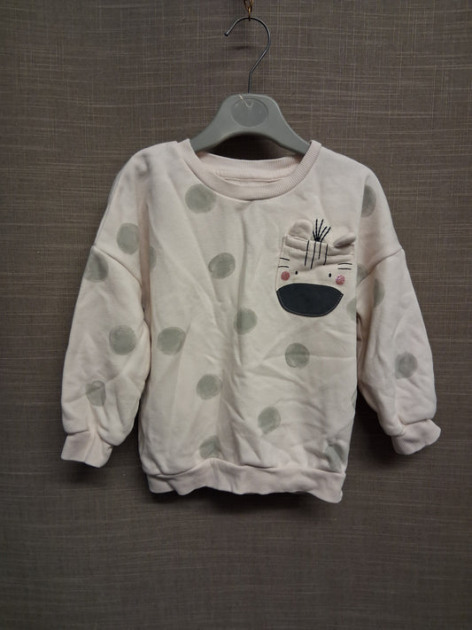 George Cream Grey Spotty Jersey Sweater Age 2-3 Years