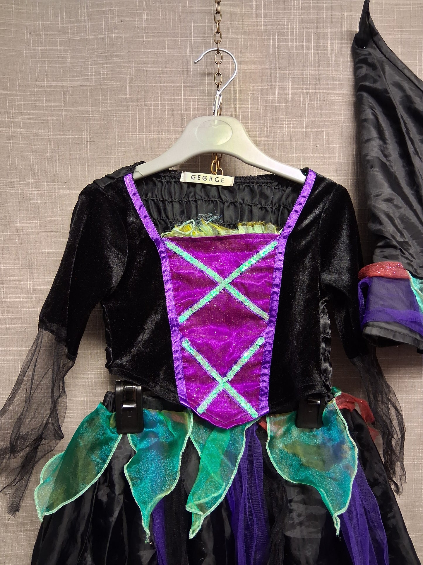 George Vintage Girls 3 Piece Halloween Witch Costume Age 3-4 Years