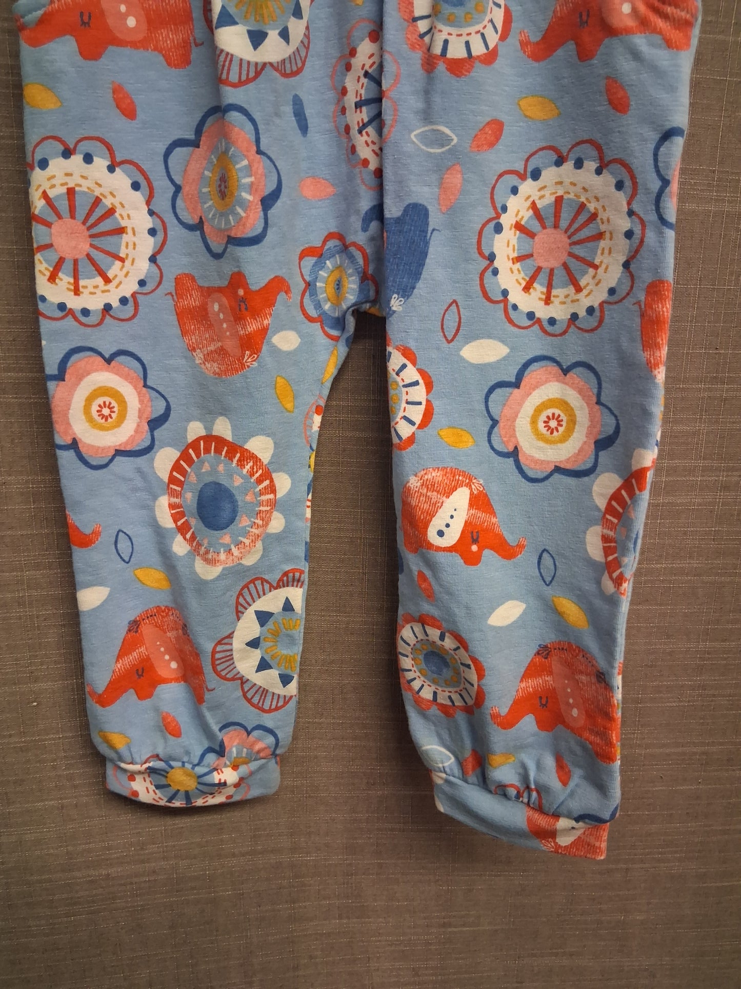 Nutmeg Joggers Girls Blue Floral Print Jersey Age 12-18 Months