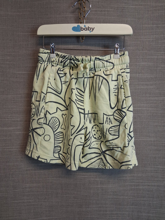 George Boys Yellow Dinosaur Jersey Shorts Age 2-3 Years