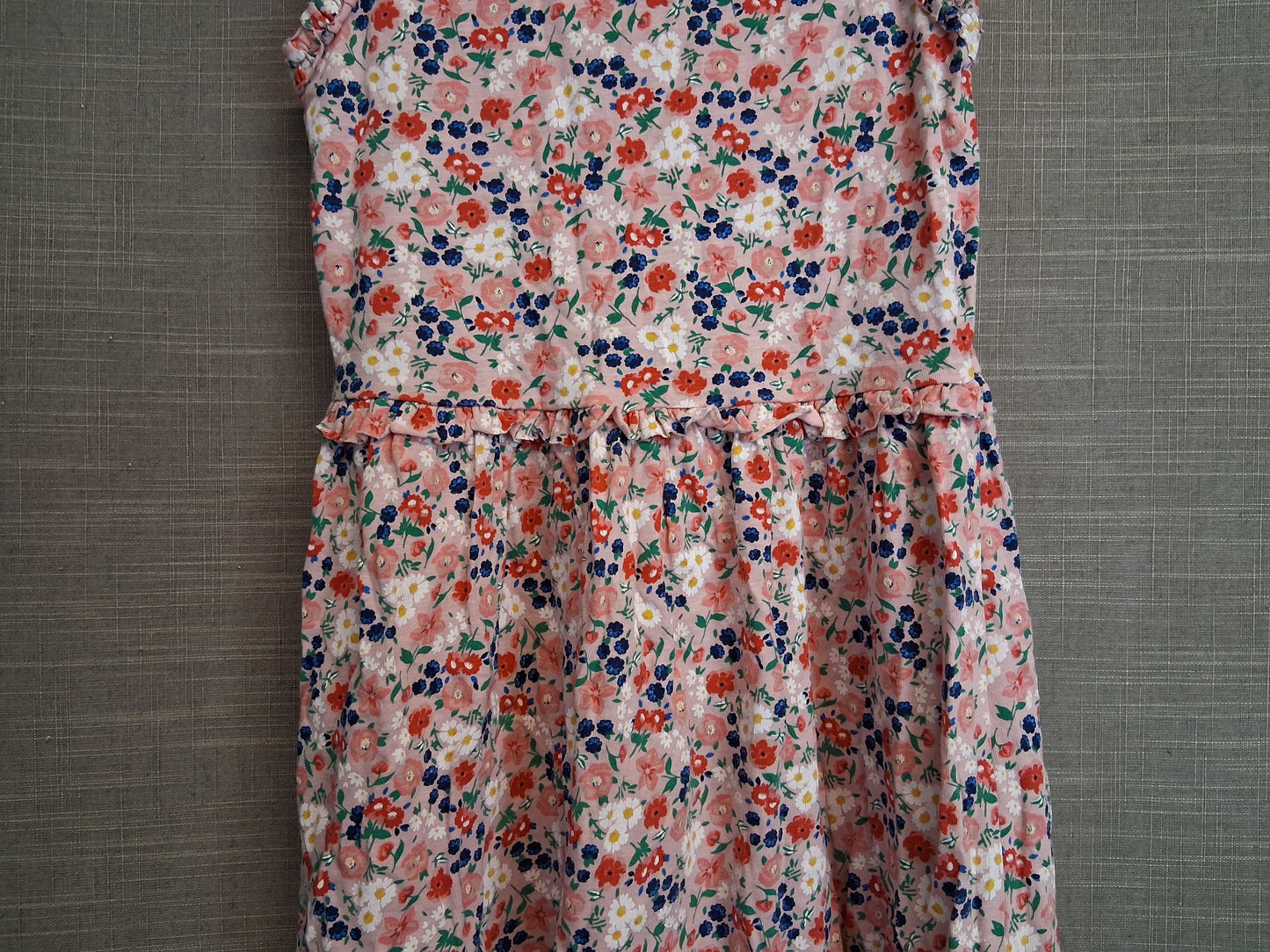 Matalan Girls Pink Floral Sleeveless Jersey Dress Age 7 Years