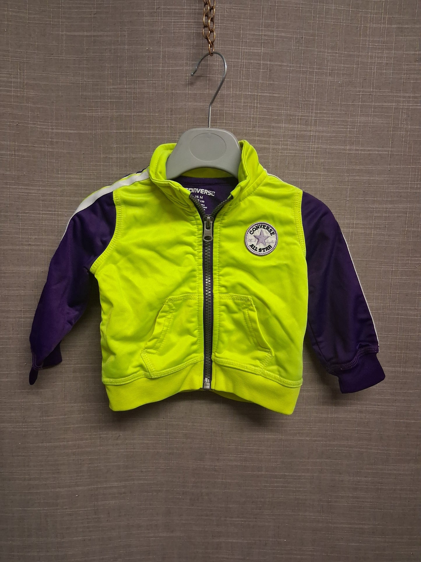 Converse Boys Neon Yellow Full Zip Jacket Age 3-6 Months