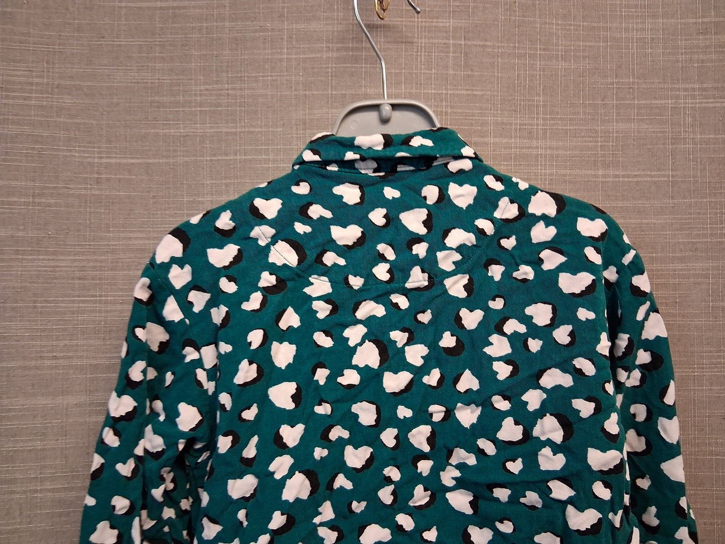 Next Girls Green Animal Print Cropped Shirt Age 5-6 Years