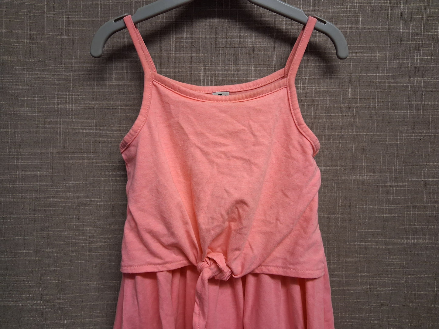 TU Coral Pink Jersey Summer Dress Strappy Knot Front Age 5 Years