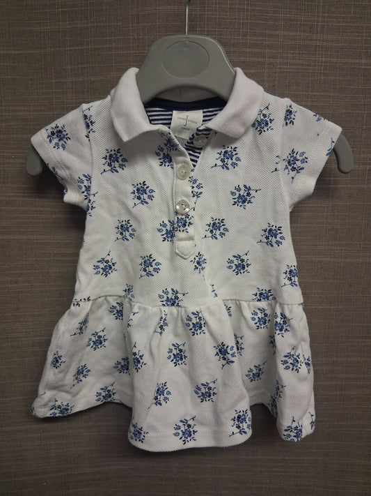 Jasper Conran Girls T-Shirt Dress White Floral Age 0-3 Months