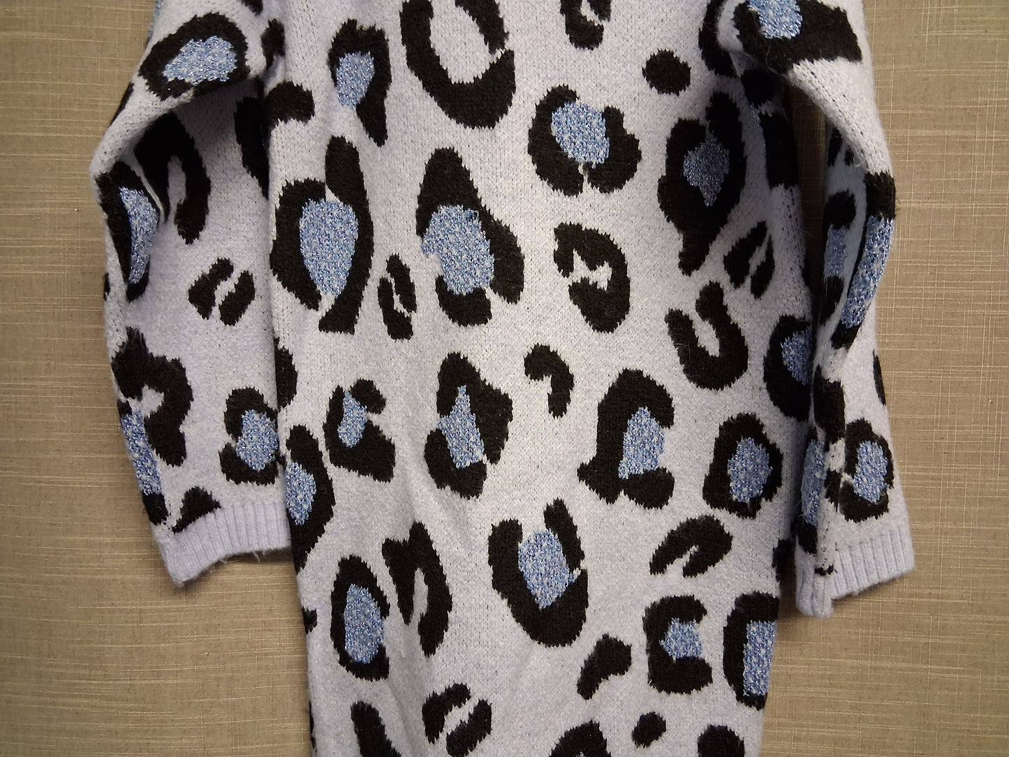 Nutmeg Girl Blue Leopard Print  Knitted Jumper Dress Age 10-11 Years