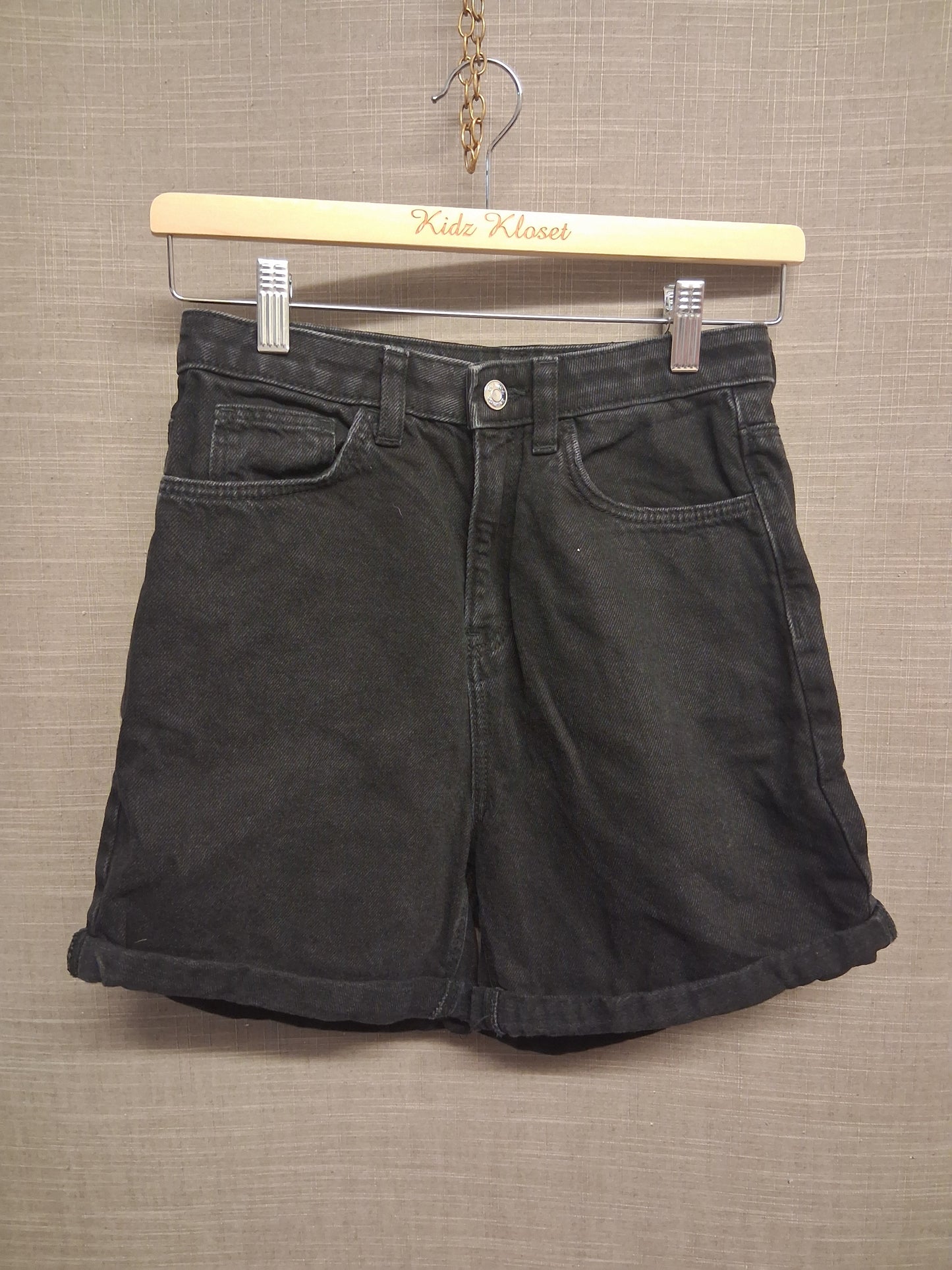 Primark Black Denim Mom Shorts Age 13-14 Years