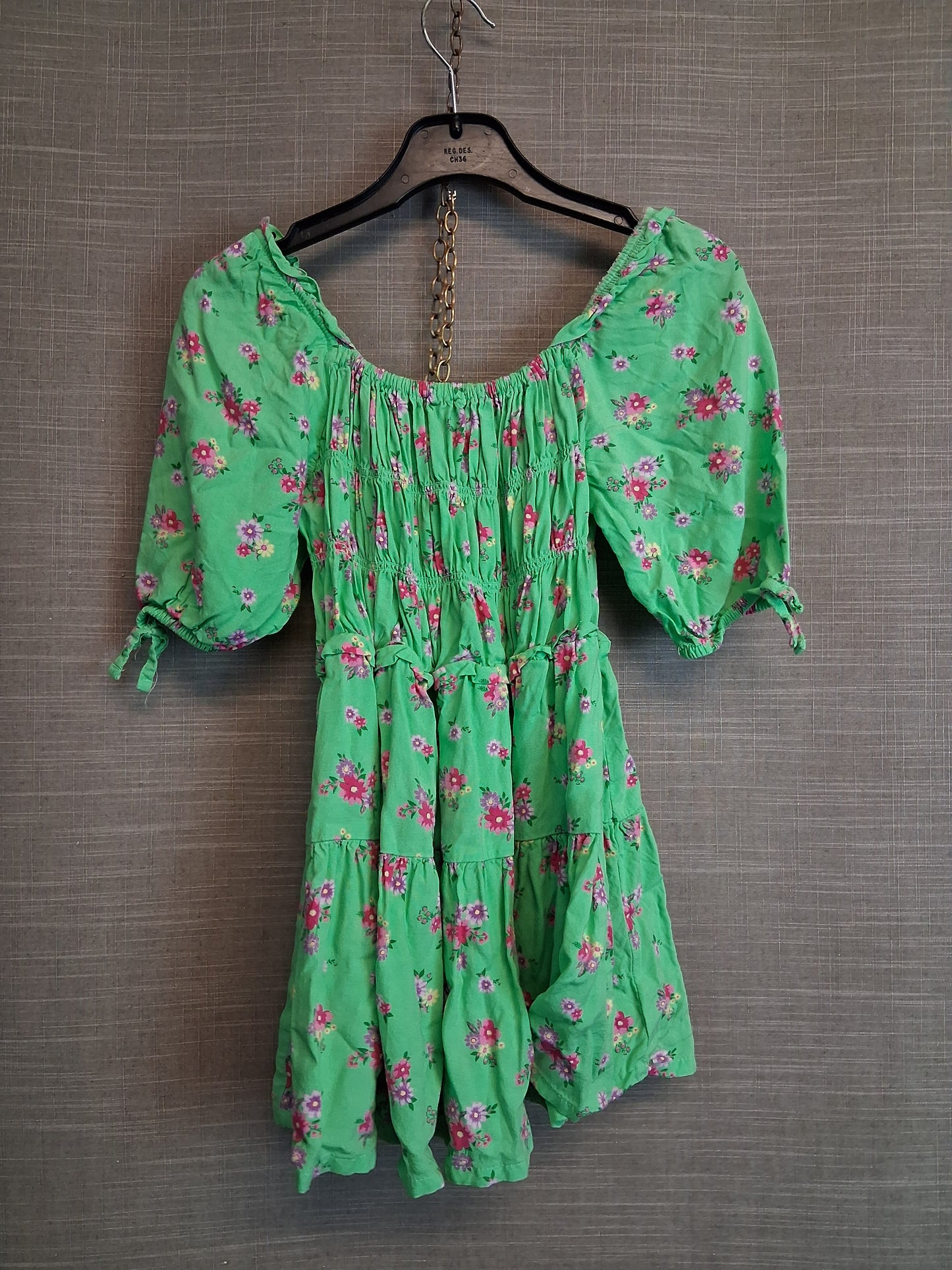 Next Girls Green Floral Tiered Dress Age 6 Years