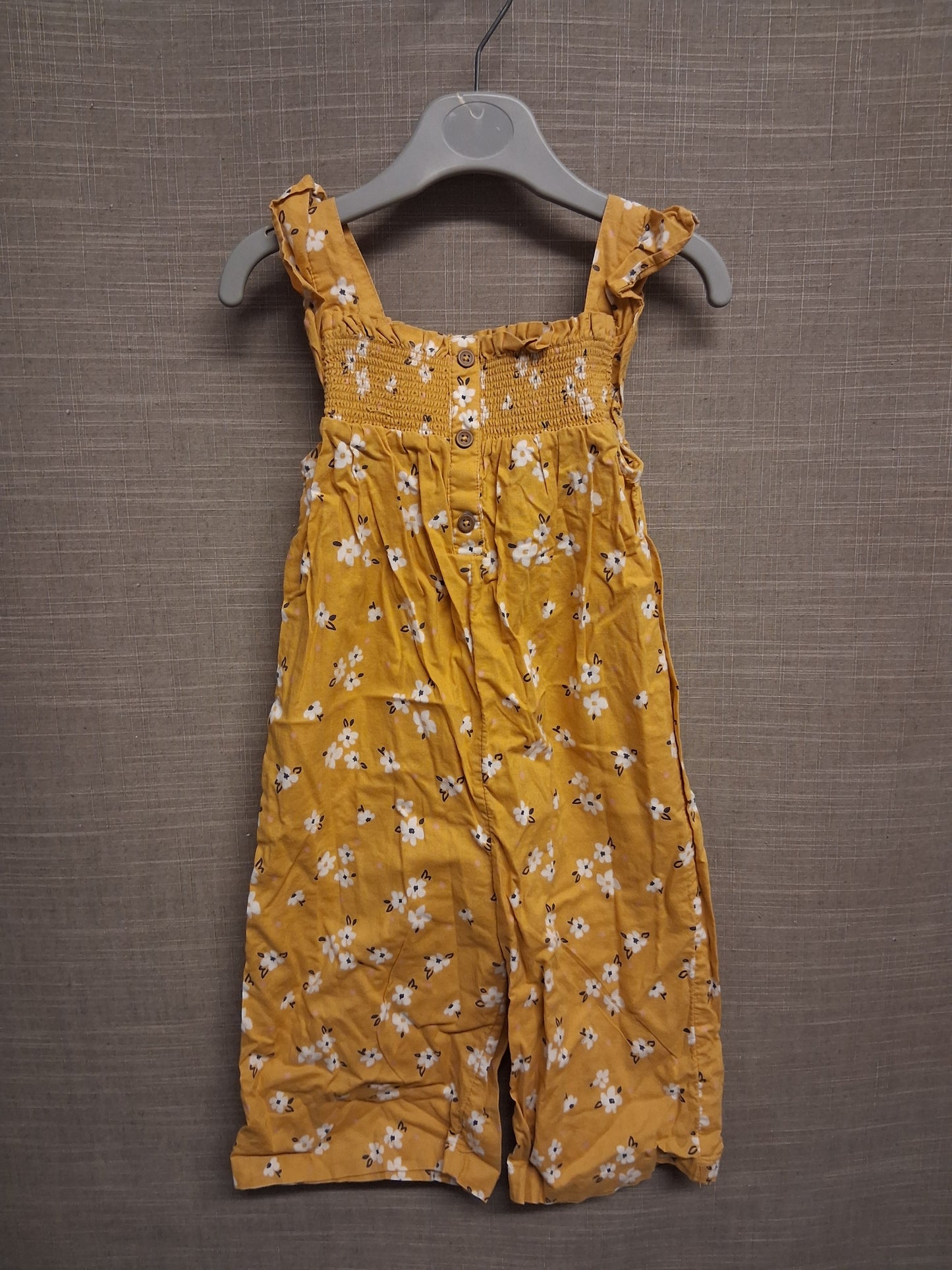 F&F Girls Yellow Floral Jumpsuit Sleeveless Age 2-3 Years