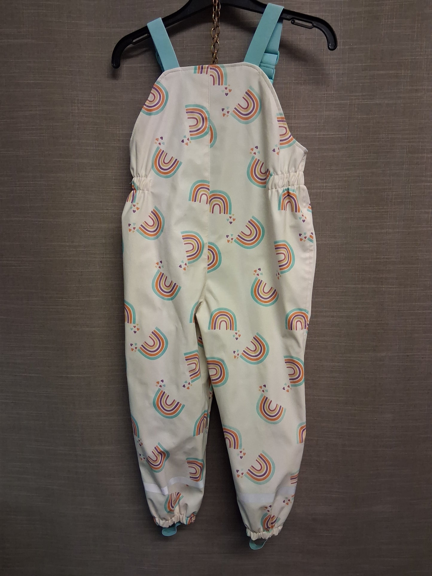 Primark Girls Rain/Snow Dungarees Trousers Waterproof Adjustable Straps Age 4-5 Years
